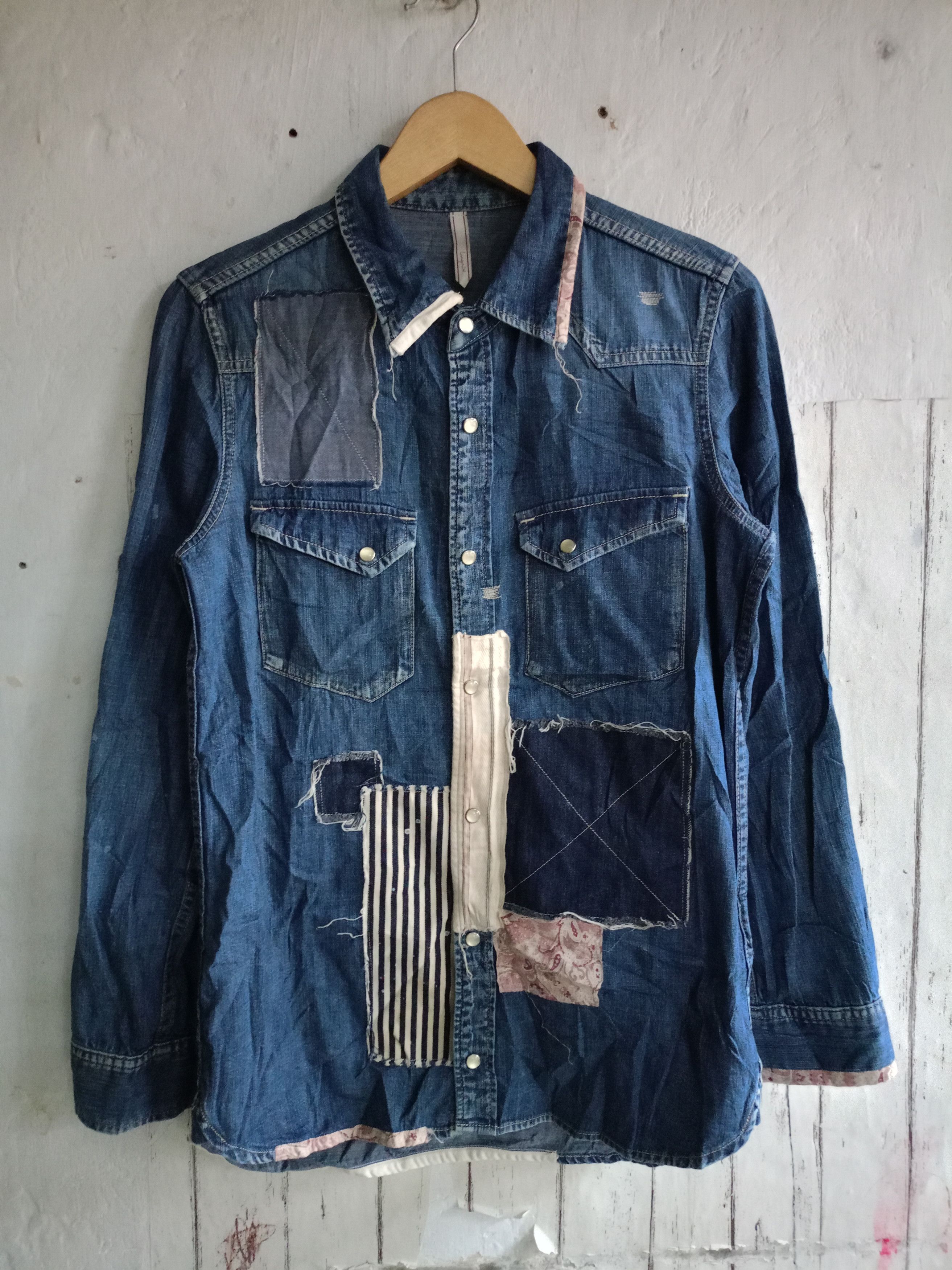 Japanese Brand Ungrid Long Sleeve Patchwork Denim Shirts style kapital Size US M / EU 48-50 / 2 - 1 Thumbnail