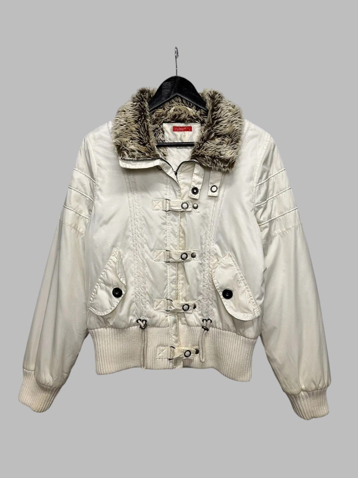 Hysteric Glamour Vintage White Jacket Fur Hood Y2K Utility Cropped Style Size M / US 6-8 / IT 42-44 - 1 Thumbnail
