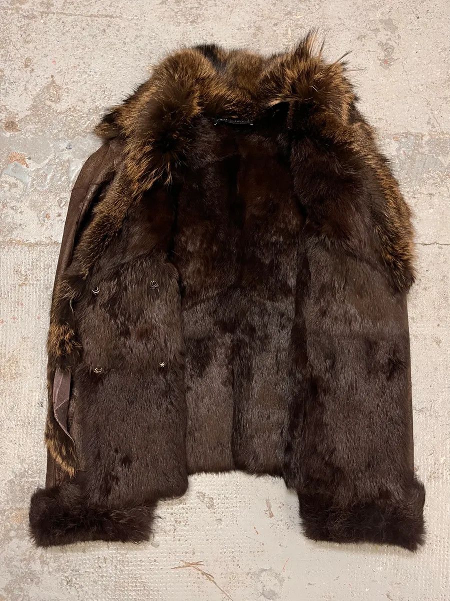 Armani 2010s Armani Fur Collar Painted Brown Leather Jacket Size M / US 6-8 / IT 42-44 - 11 Thumbnail