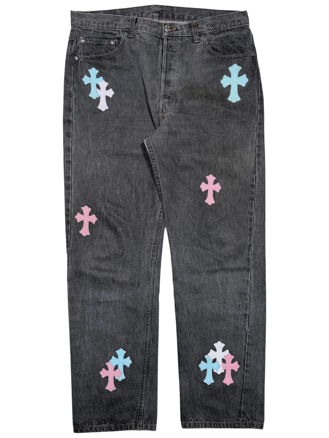 Chrome Hearts 1/1 Cross Patch Levi's 501 Jeans Size US 34 / EU 50 - 1 Thumbnail