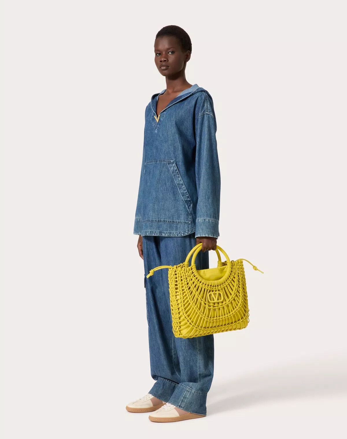 Valentino oc11z0725 Size:OS/Allknots Woven Leather Shopper in Yellow Size ONE SIZE - 8 Thumbnail