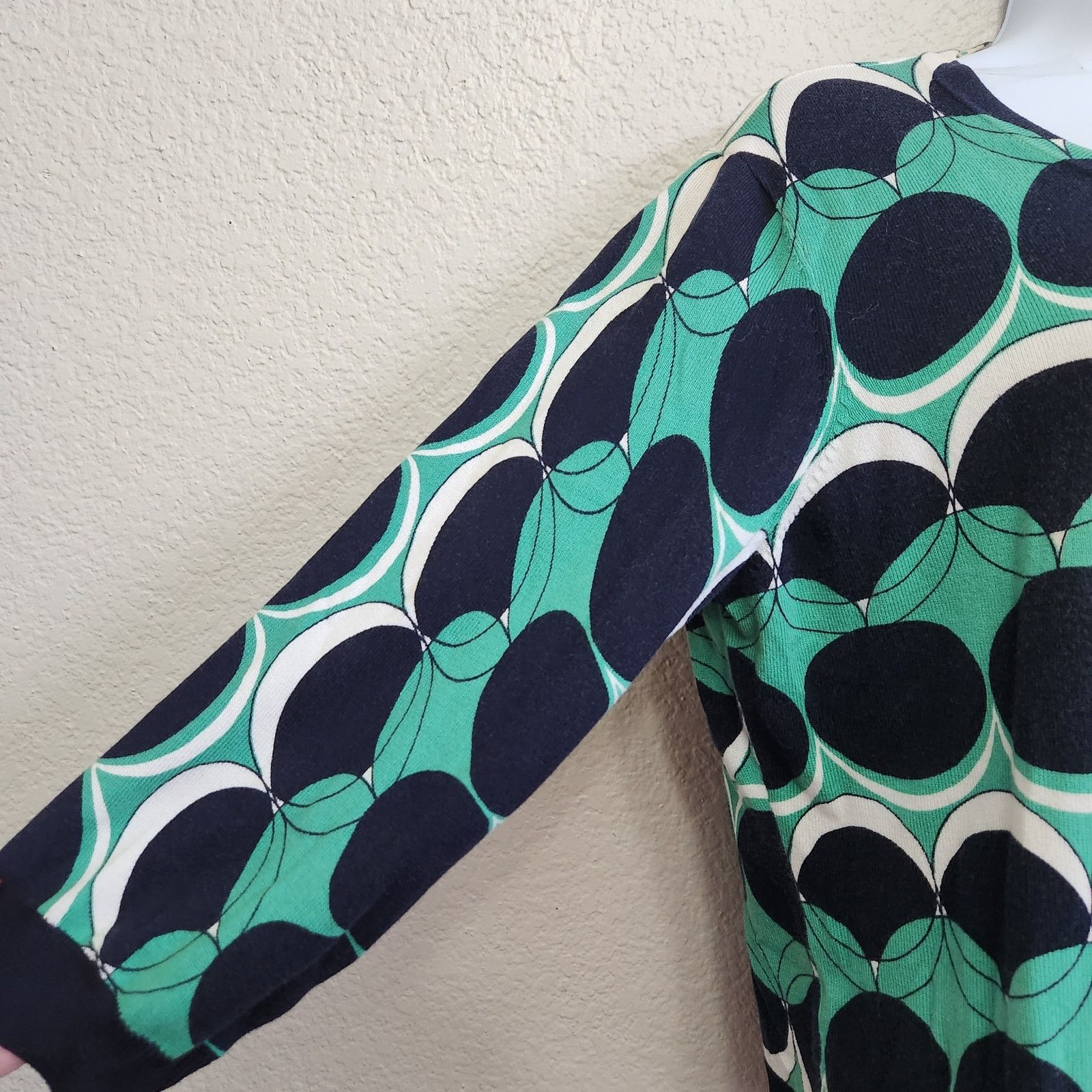 Other VTG Peter Nygard Green Blue Button Up Cardigan Sweater Large Size L / US 10 / IT 46 - 2 Thumbnail
