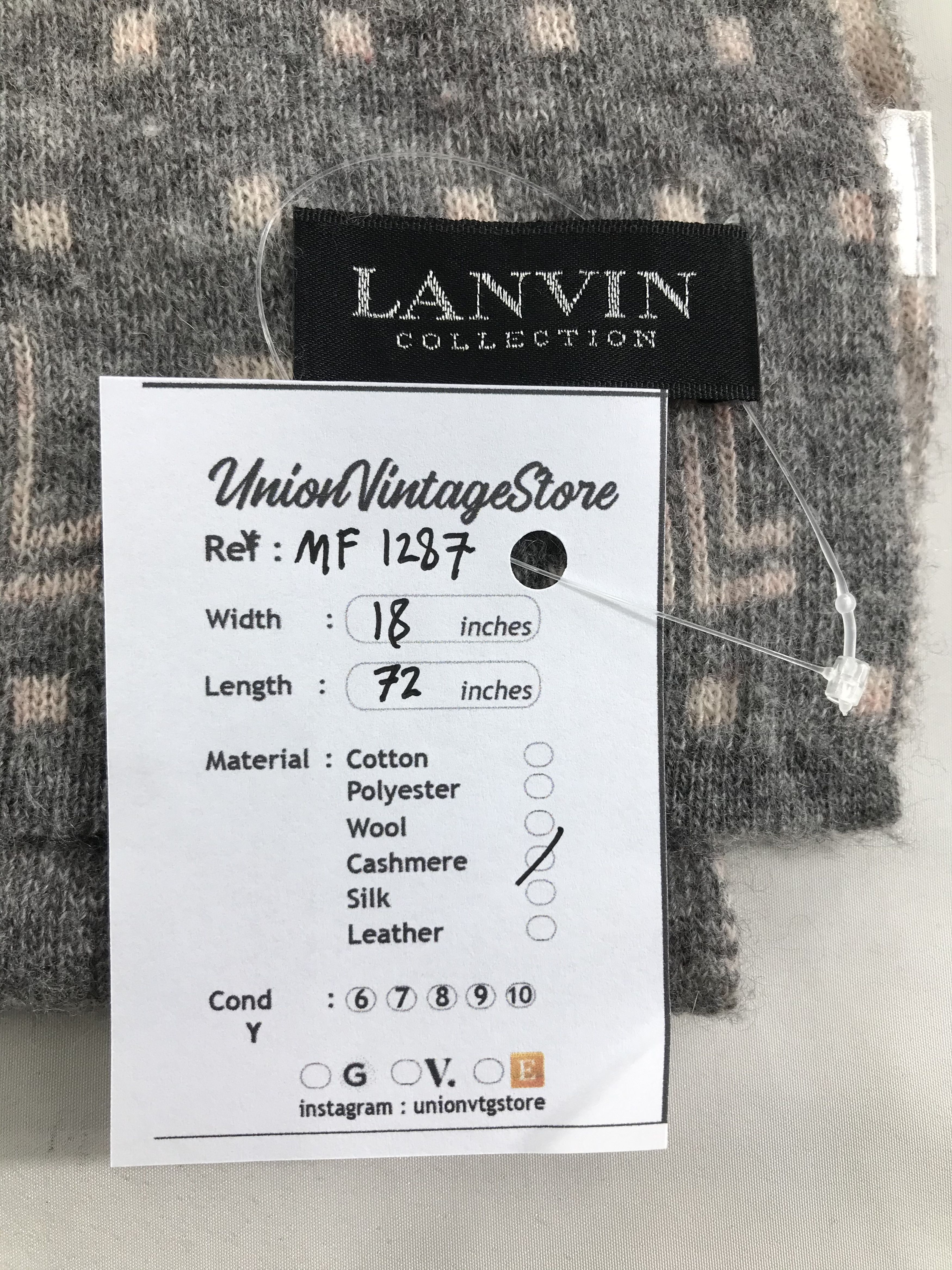 Lanvin Vintage Lanvin Scarf/Muffler/Neckwear MF1287 Size ONE SIZE - 6 Thumbnail