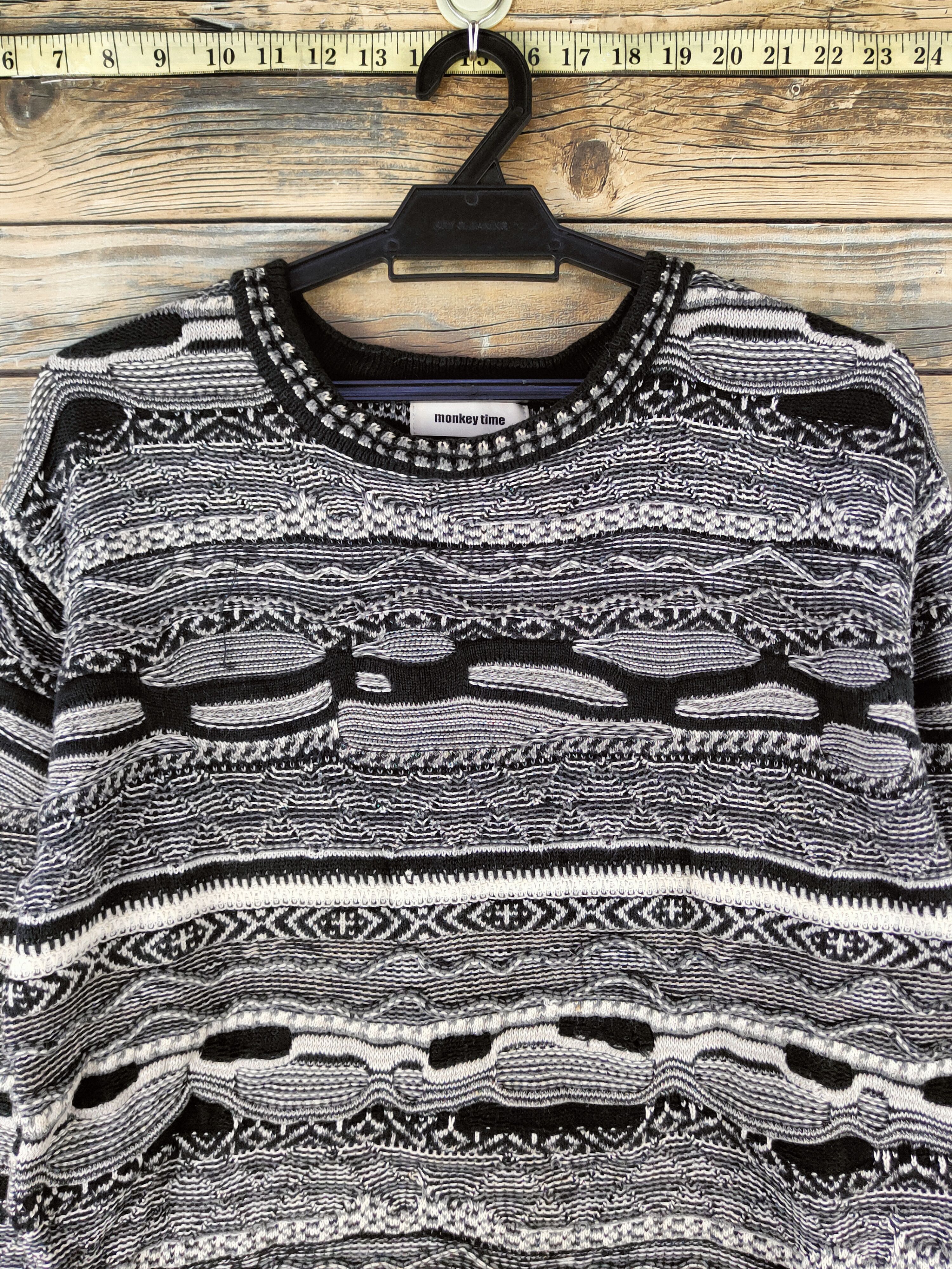 monkey time DL Monkey Time Black White Knitwear Sweatshirts #46-1014 Size M / US 6-8 / IT 42-44 - 2 Thumbnail