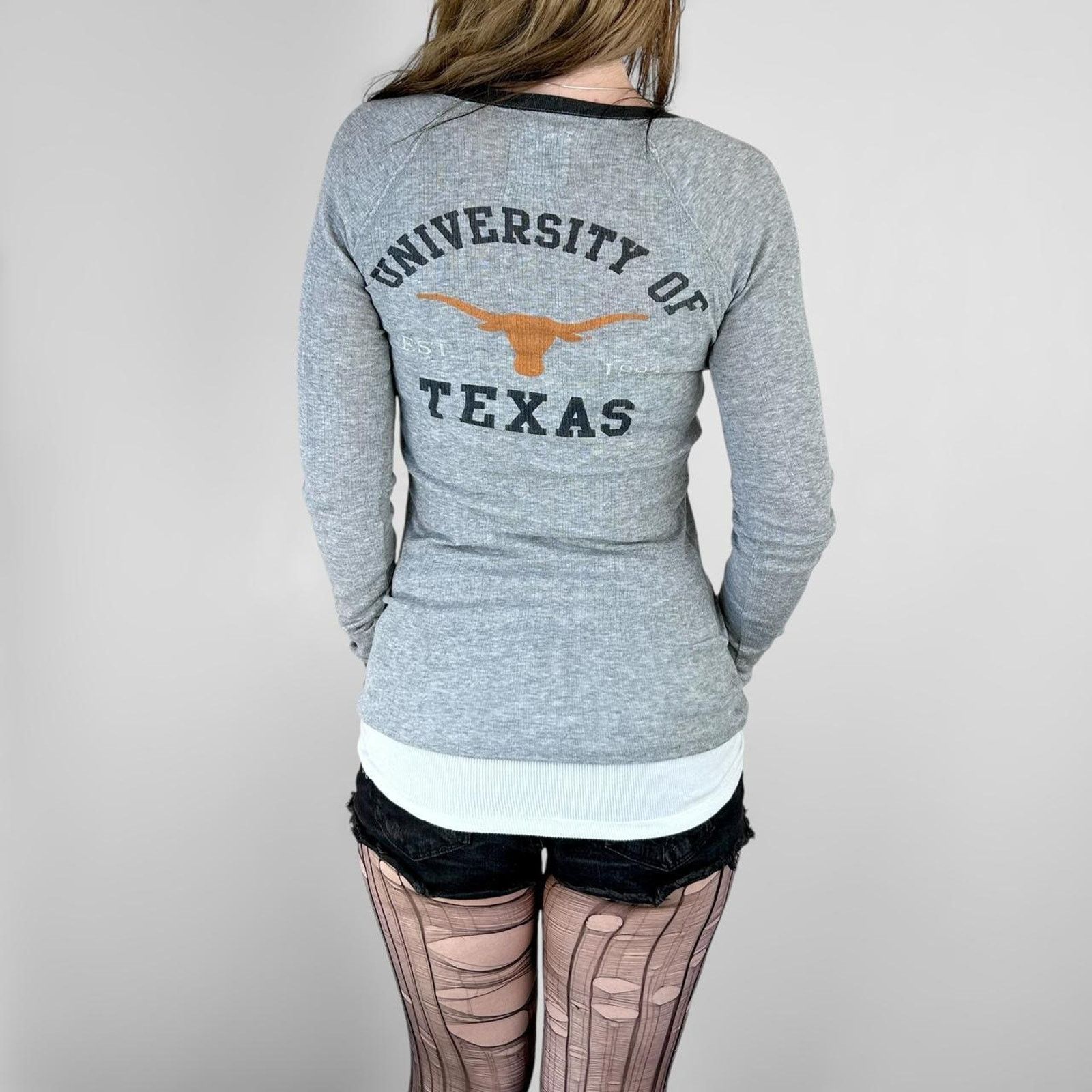 Victoria's Secret gray y2k long sleeve henley top Size M / US 6-8 / IT 42-44 - 3 Thumbnail