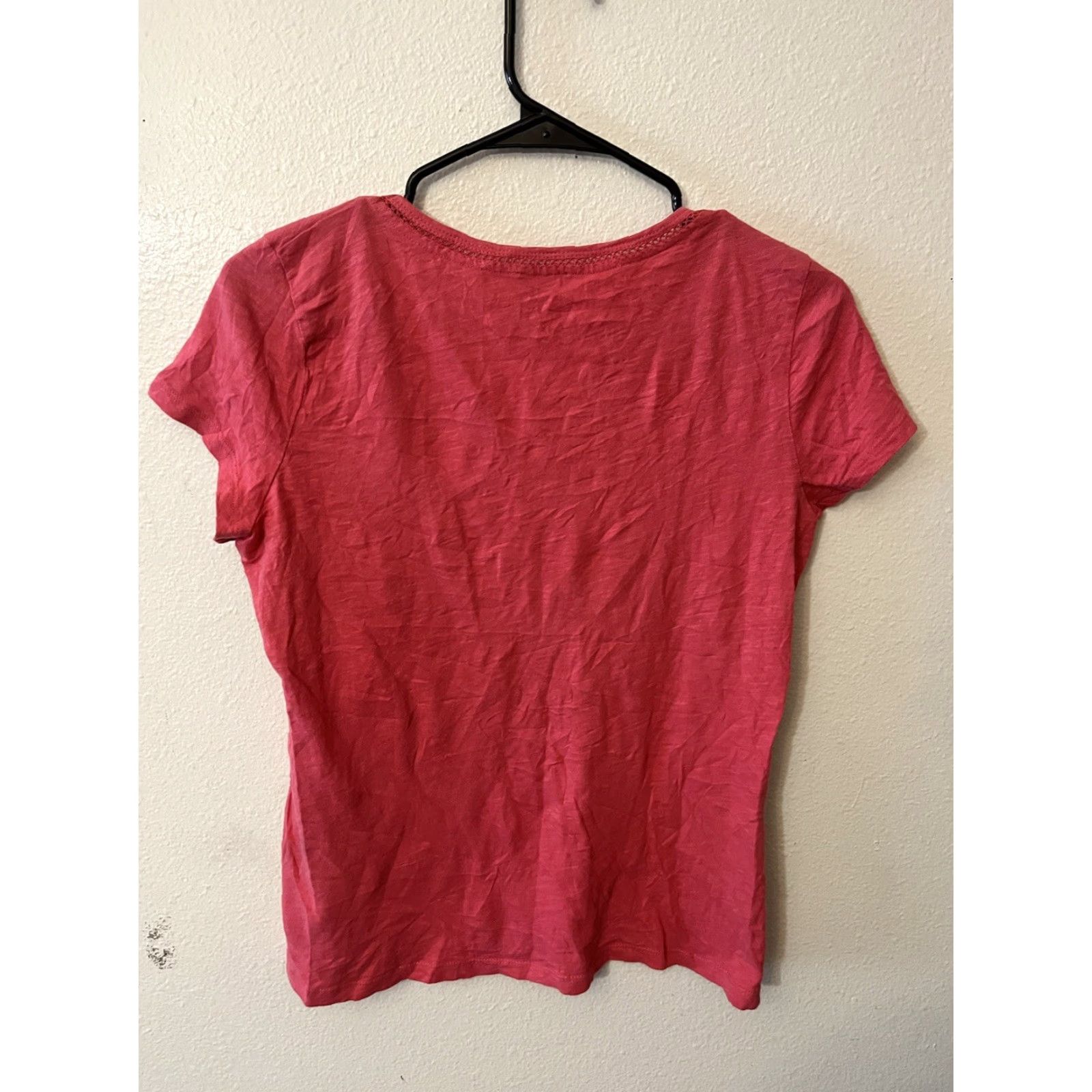 Talbots Talbots Womans T Shirt Small Pink Solid Short Sleeve Cotton Round Neck Pullover Size S / US 4 / IT 40 - 3 Thumbnail
