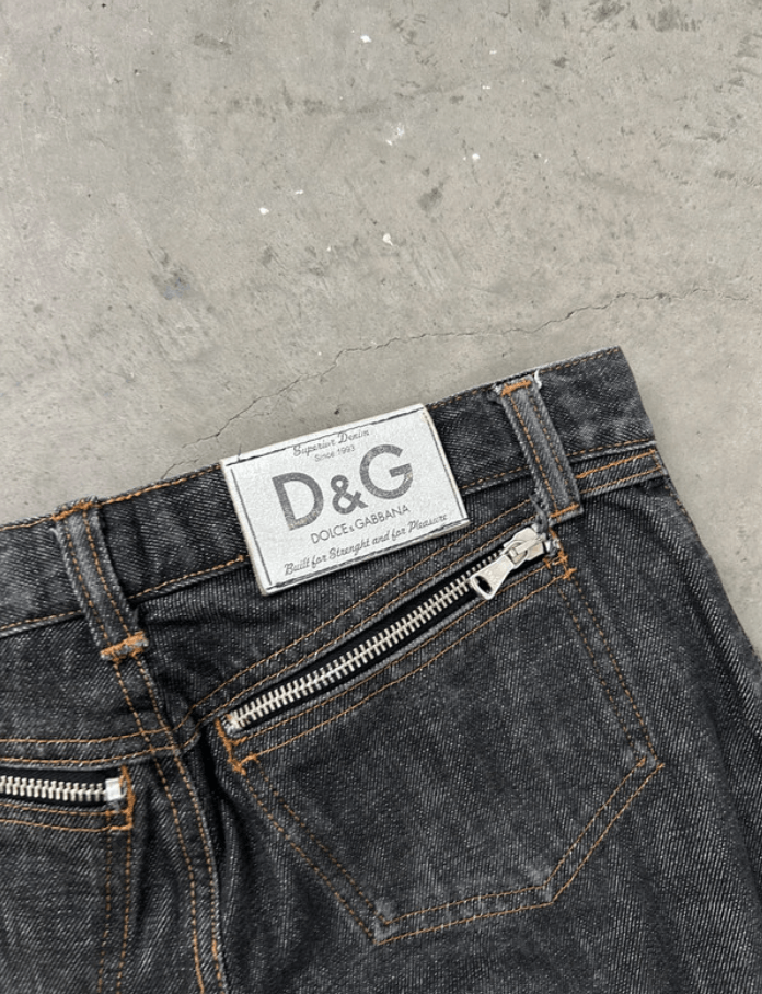 Dolce & Gabbana × Jean Dolce Gabbana Denim Cargo Pants Wide Boot Cut Zip EX0107 Size 27" / US 4 / IT 40 - 2 Thumbnail