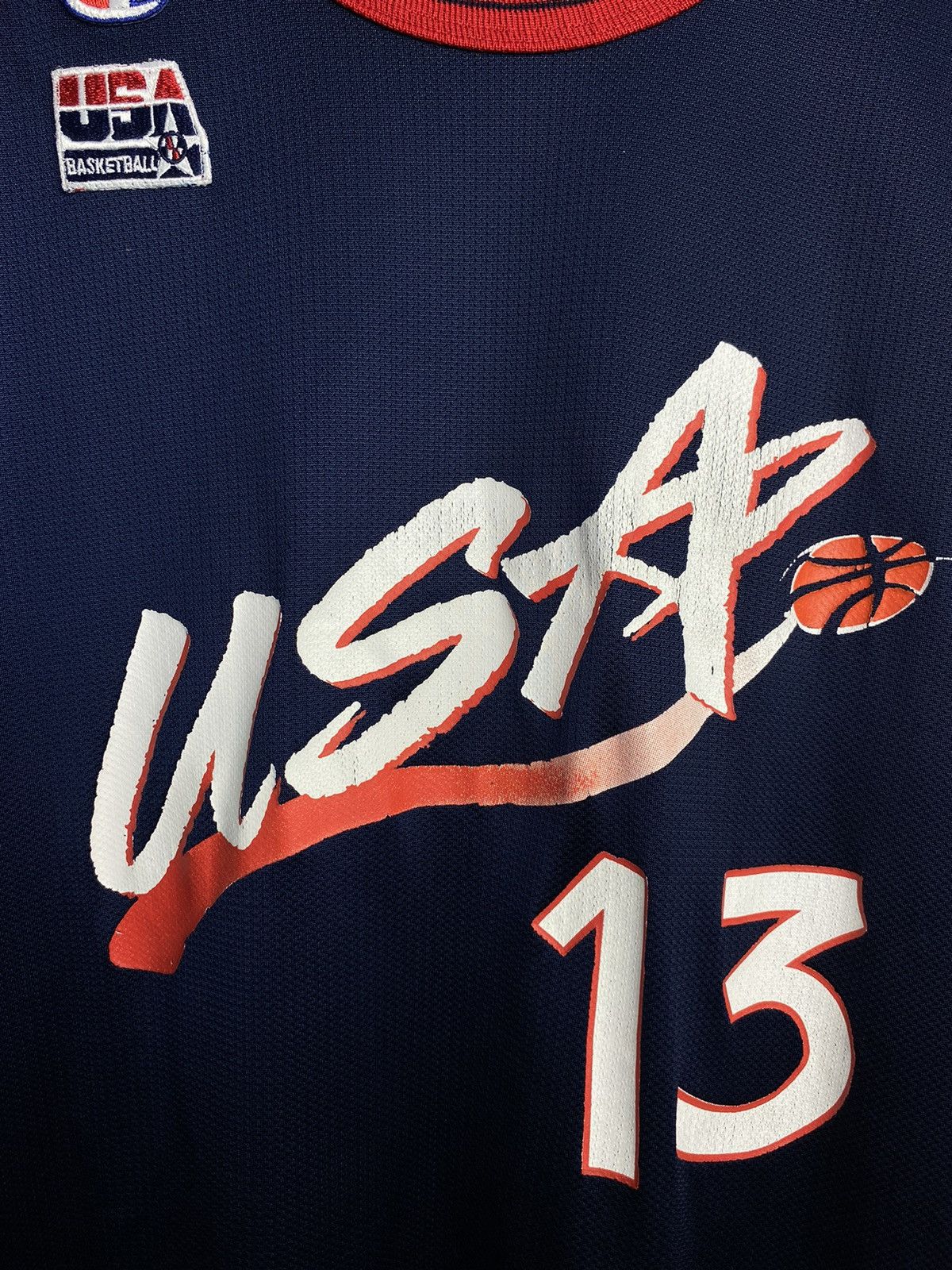 Champion Vtg 90s Champion Team USA Shaquille O'Neil #13 Jersey NBA Size US M / EU 48-50 / 2 - 5 Thumbnail