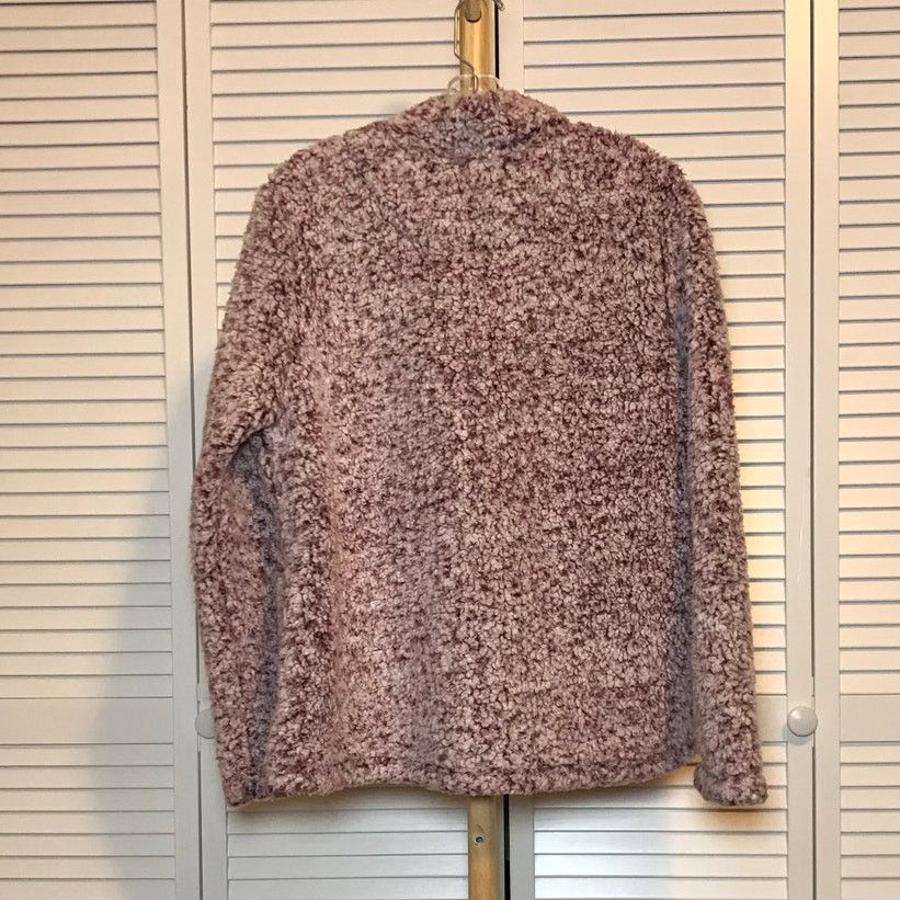 Other Time and Tru Burgundy Fleece Snow Tipped Sherpa Pullover L Size L / US 10 / IT 46 - 2 Thumbnail
