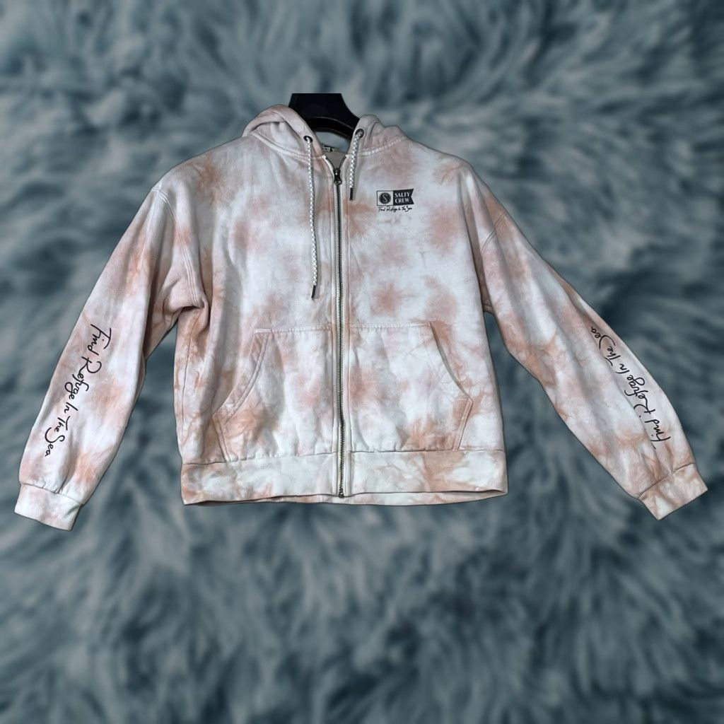 Vintage Salty Crew Hoodie Full Zip Womens Tie Dyed Orange S Small Zip Orange Tie Dyed Women Hoodie Size Small Size S / US 4 / IT 40 - 1 Thumbnail