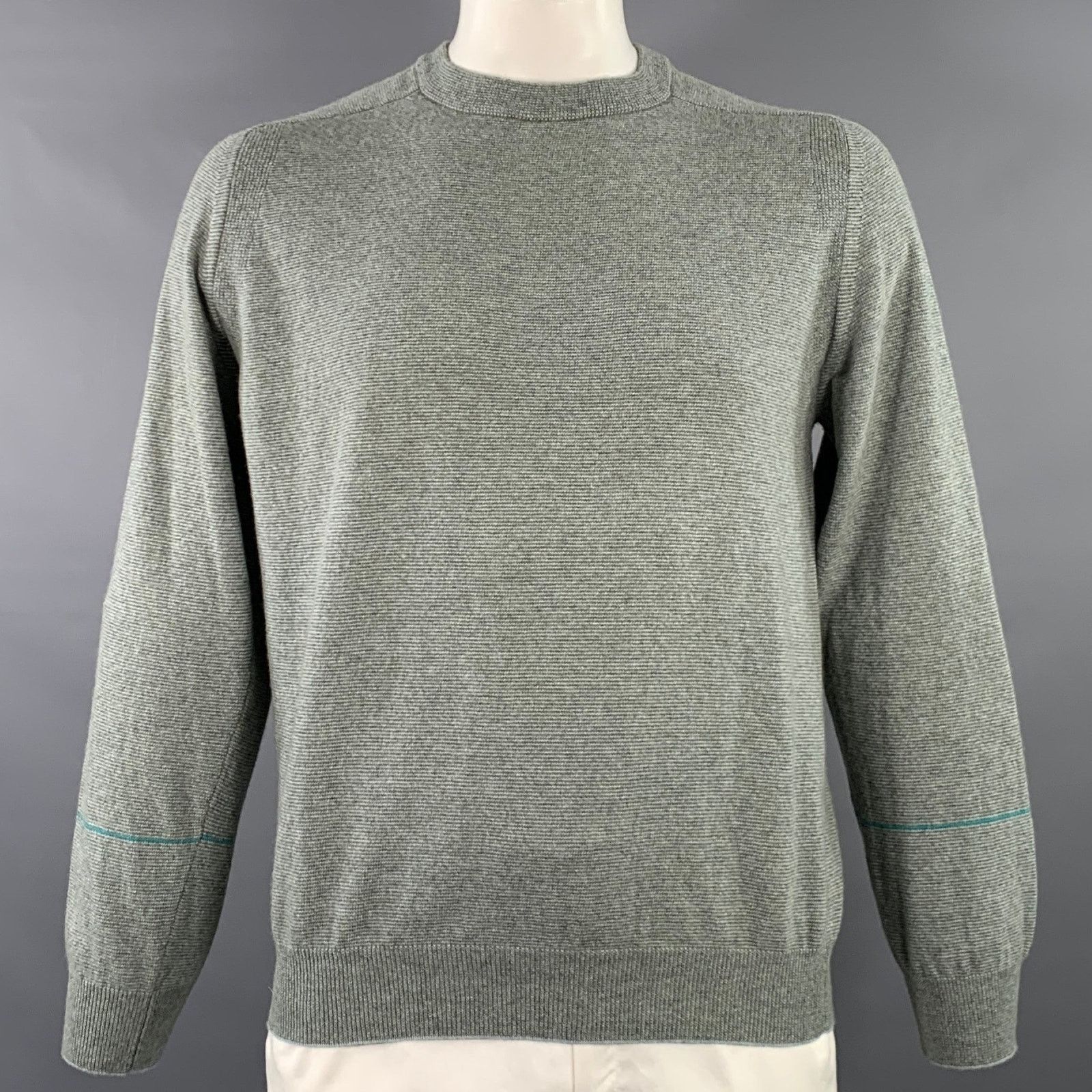 Paul Smith PAUL SMITH Size L Grey Lambswool Cotton Crew Neck Pullover Size US L / EU 52-54 / 3 - 1 Thumbnail