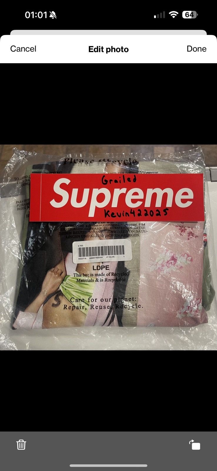 Supreme Supreme Model Tee ‘Light Olive’ Size US L / EU 52-54 / 3 - 3 Thumbnail