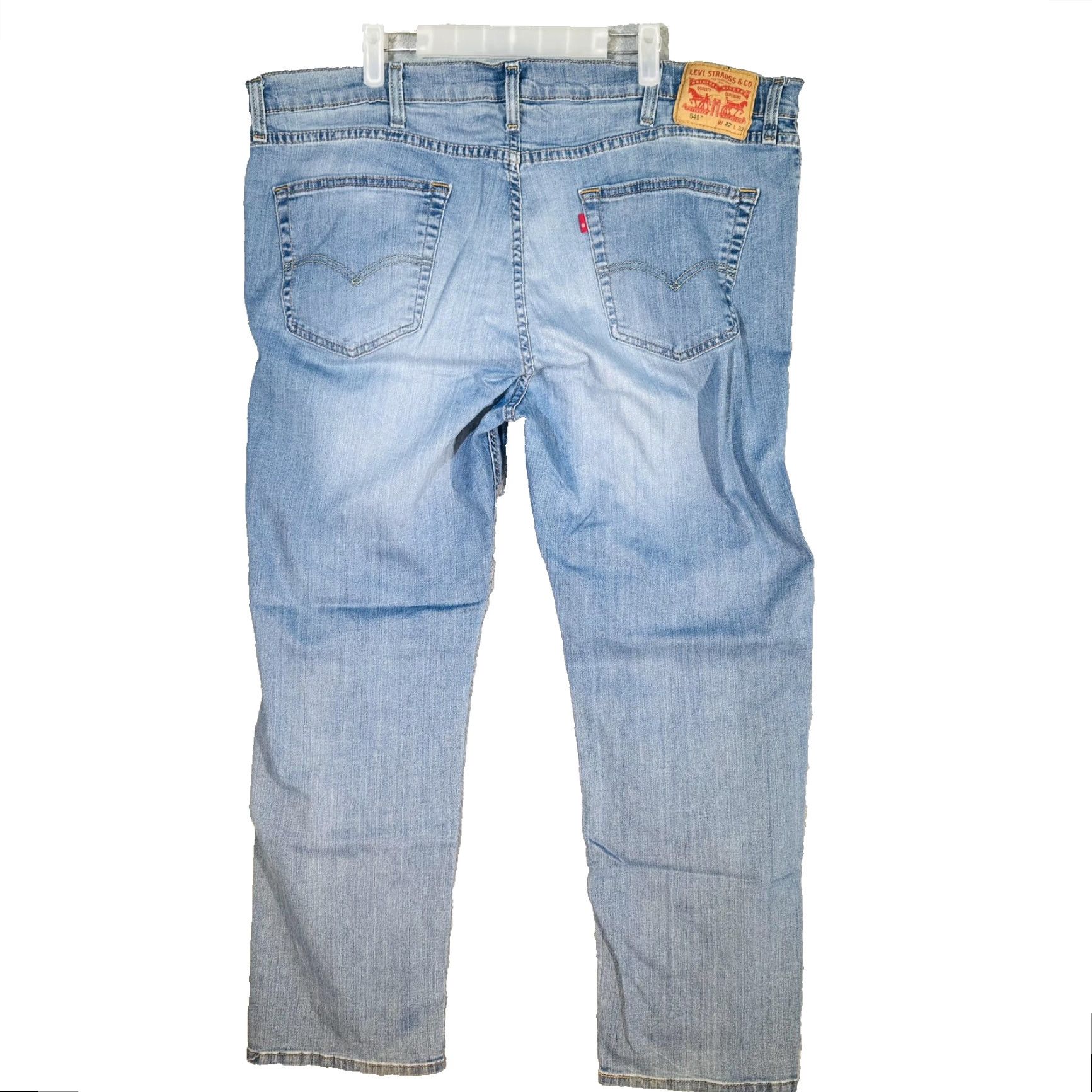 Levi's Levis 541 Jeans Mens 42x31 Blue Light Wash Athletic Taper Denim Size US 42 / EU 58 - 2 Thumbnail