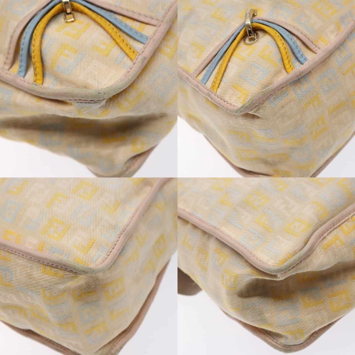 Fendi FENDI Zucchino Canvas Shoulder Bag Beige Gold Size ONE SIZE - 10 Thumbnail