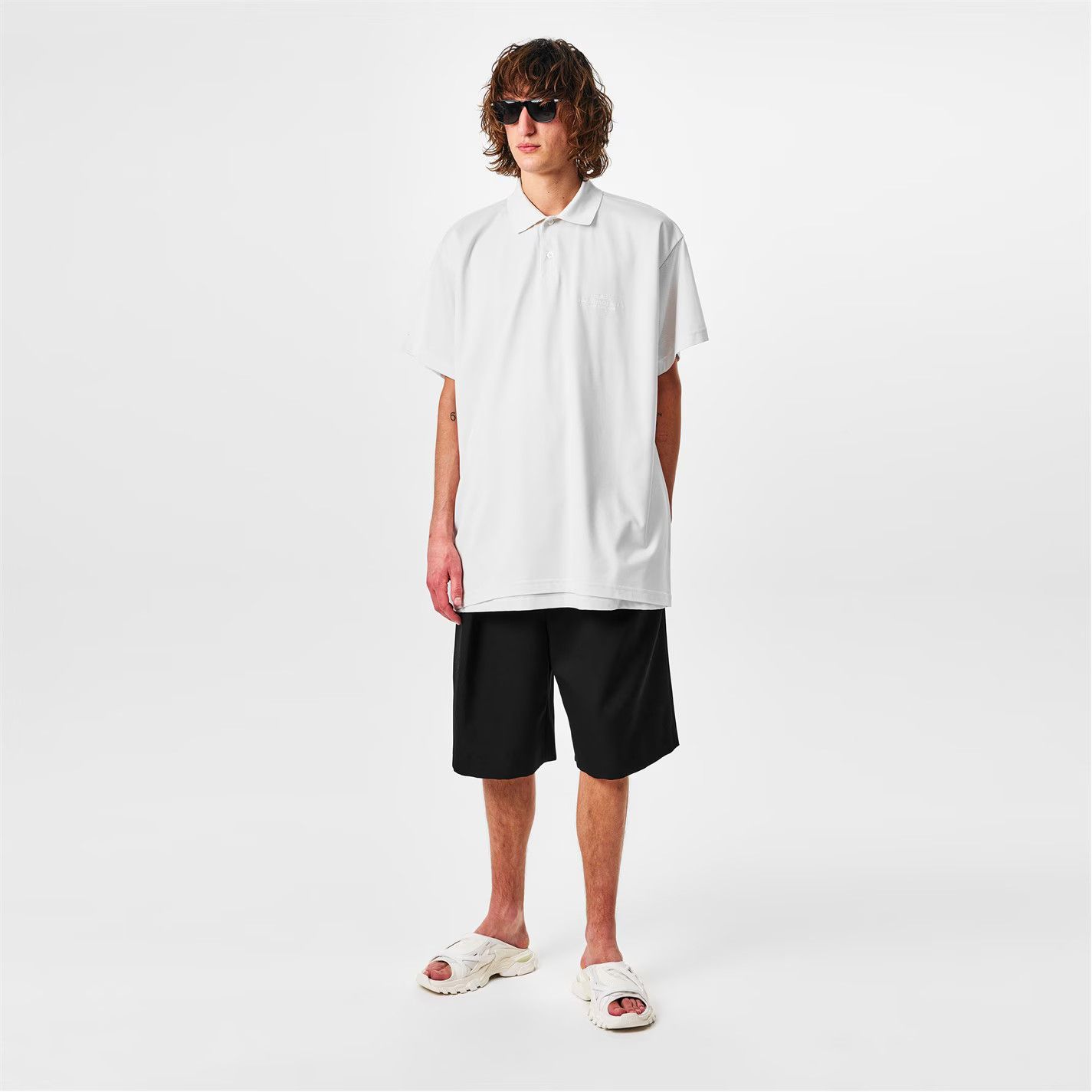 Balenciaga o1g2r1mq0226 Stripe Rugby Polo Shirt In Dirty White Size US L / EU 52-54 / 3 - 5 Thumbnail