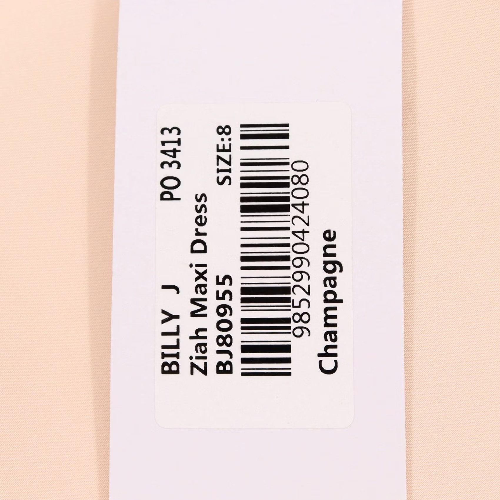 Vintage Billy J Maxi Dress Ziah Champagne Pink V-Neck Ruched Bust 8 Womens Dress Spring Summer Formal Wedding Guest Sleeveless Spaghetti Straps Long Size M / US 6-8 / IT 42-44 - 5 Thumbnail