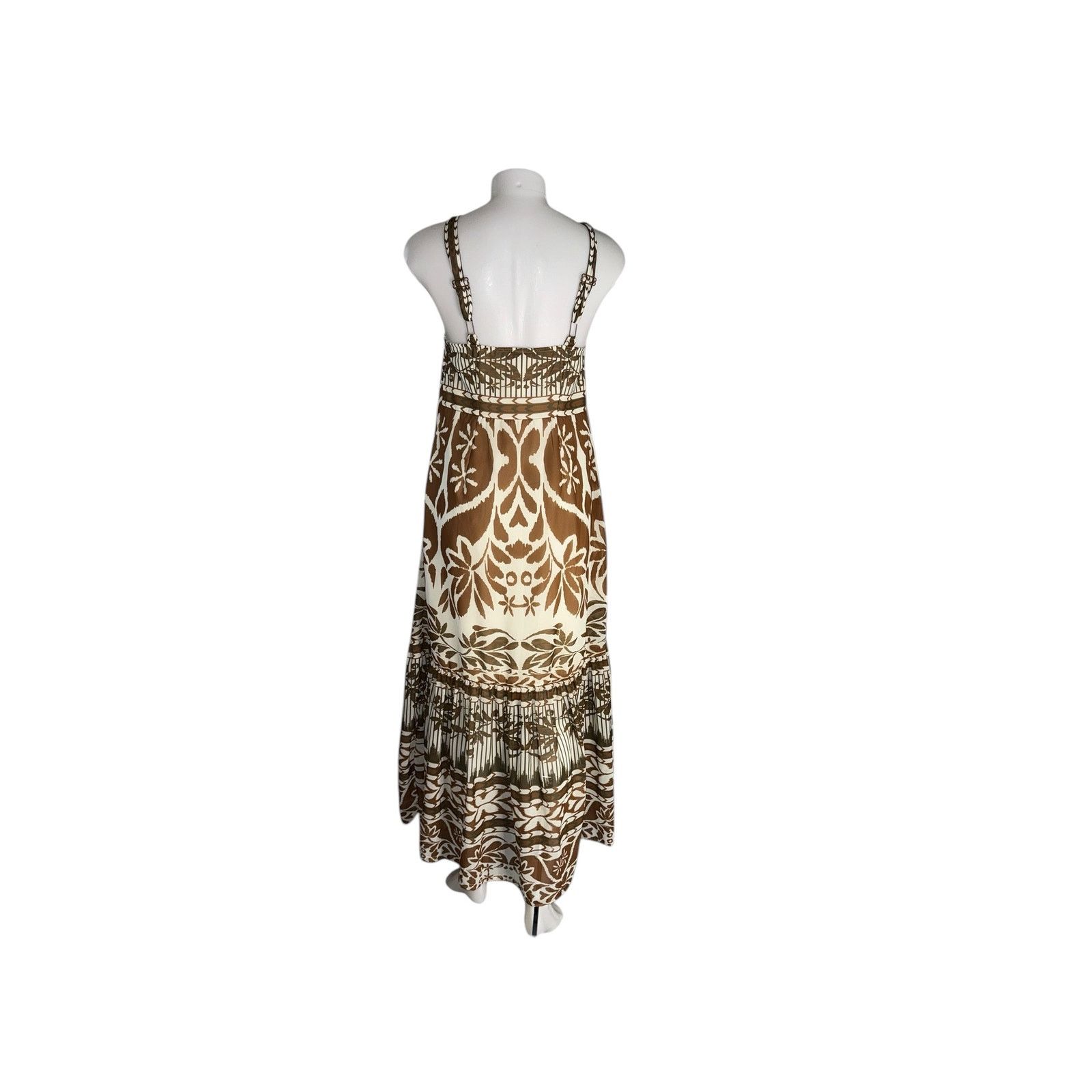 Anthropologie NEW NWT Anthro Vineet Bahl Halter Maxi Dress XS Brown Print Size XS / US 0-2 / IT 36-38 - 14 Thumbnail
