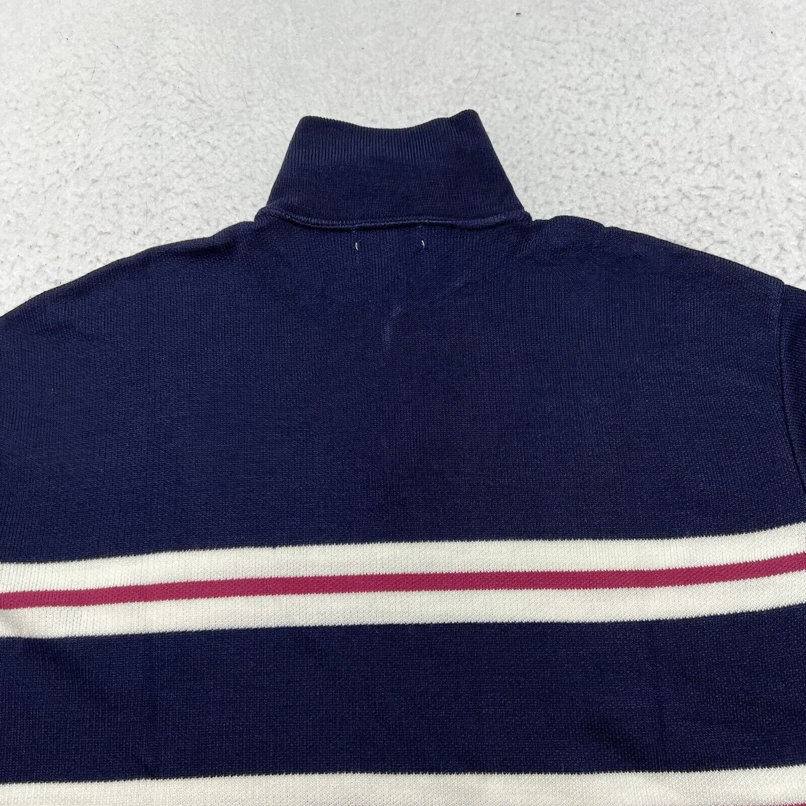 Nordstrom Nordstrom Blue White Pink Quarter Zip Striped Sweatshirt NWT Size XS / US 0-2 / IT 36-38 - 7 Thumbnail