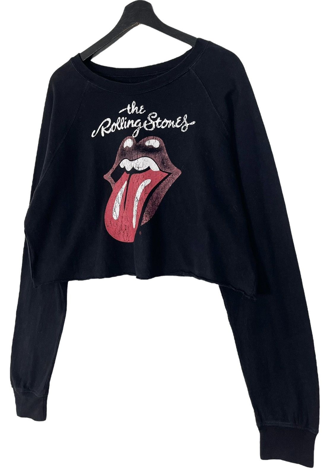 Band Tees × The Rolling Stones × Vintage Vintage The Rolling Stones Crop Sweatshirt Size L / US 10 / IT 46 - 3 Thumbnail