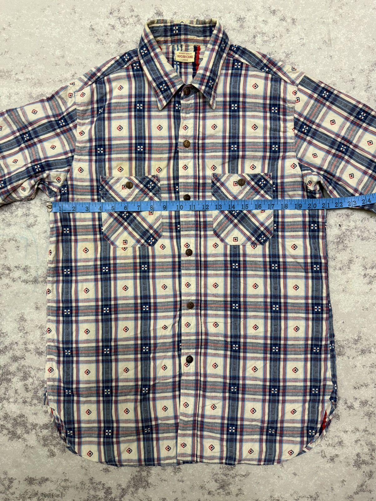 Sugar Cane Vintage Sugar Cane Twill Check Wood Button Up Work Shirt Size US M / EU 48-50 / 2 - 16 Thumbnail