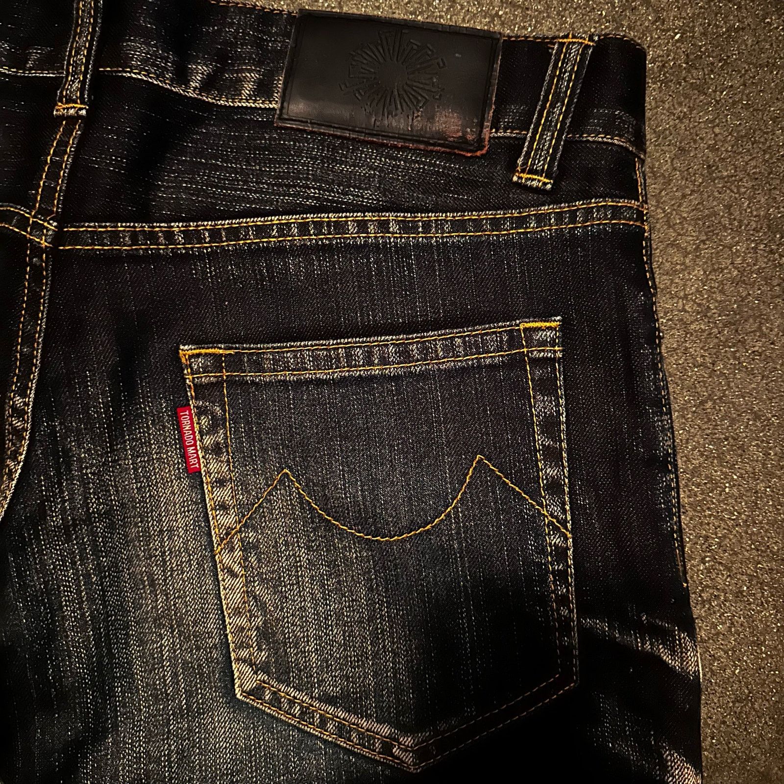 Tornado Mart Aero by Tornado Mart Red Tab Flared Water Pattern Wash Jeans Size US 32 / EU 48 - 7 Thumbnail