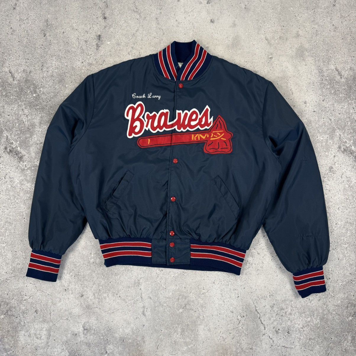 Holloway × Starter × Vintage Vintage 80s Holloway Atlanta Braves Varsity Bomber Jacket Size US XL / EU 56 / 4 - 3 Thumbnail