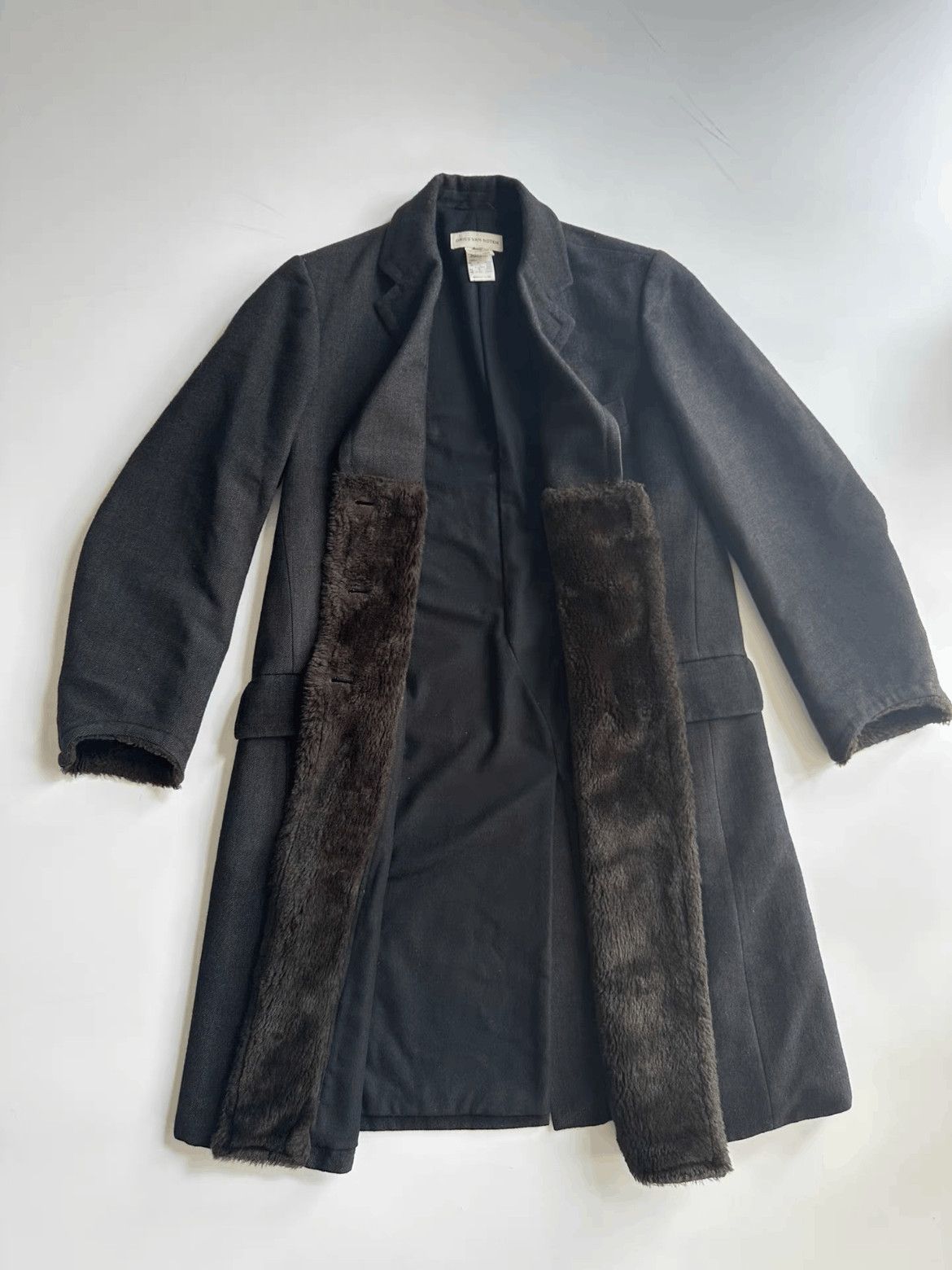Sz 36 Dries Van Noten 90S Front Fur Caot