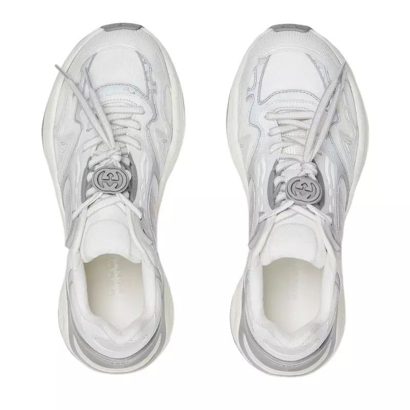 GUCCI 2.0 $1230 Wmn's Wht/Gry Mesh Sneakers N&A