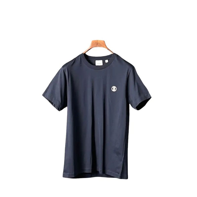 Burberry Navy Cotton Logo Short Sleeve T-shirt