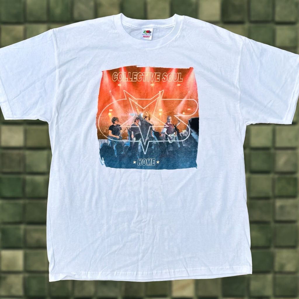 Fruit Of The Loom VINTAGE Collective Soul Home Tour Band T Shirt White Graphic Y2K Shirt XL Size US XL / EU 56 / 4 - 1 Thumbnail