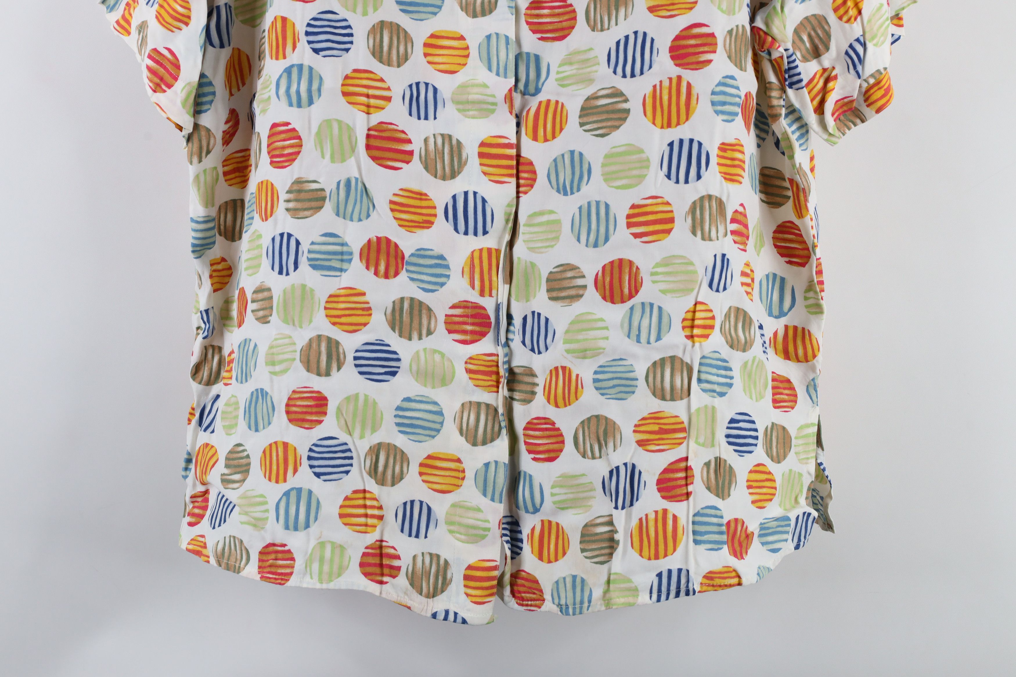 Esprit × Vintage Vintage 90s Esprit Dot Looped Collar Button Shirt Rayon Size M / US 6-8 / IT 42-44 - 3 Thumbnail