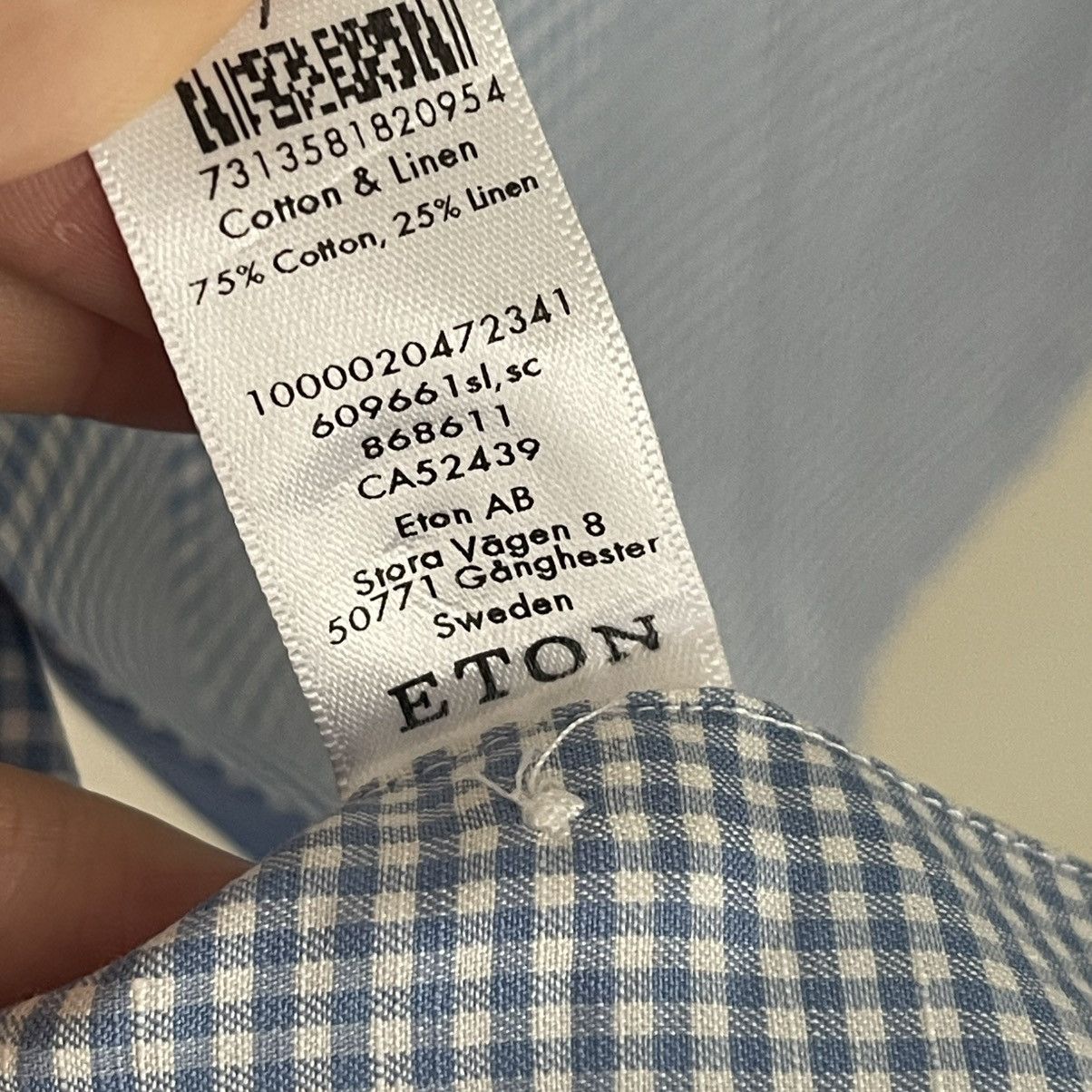 Eton $300 ETON AB Slim Cotton Linen Button Down Long Sleeve Shirt Size US L / EU 52-54 / 3 - 6 Thumbnail