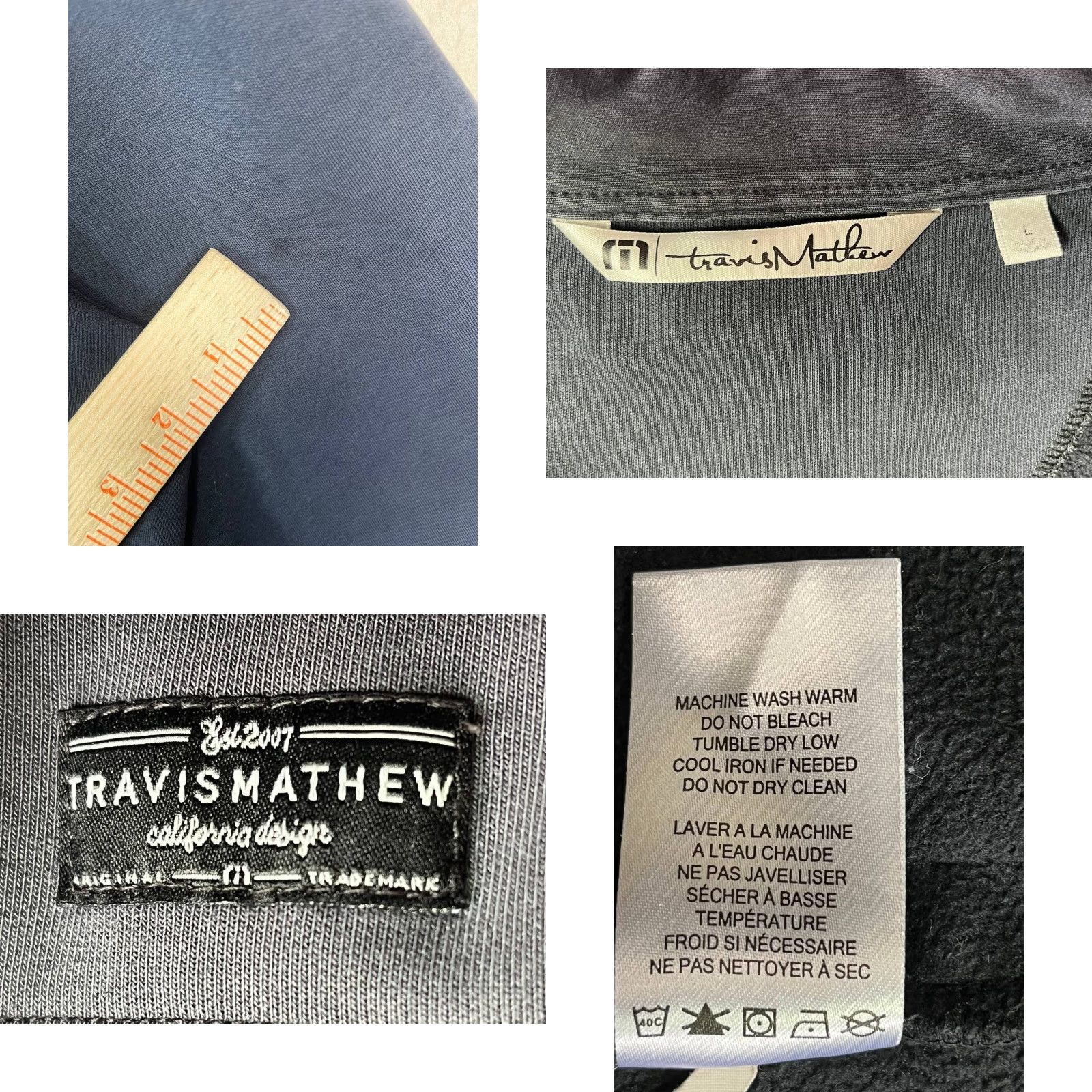 TravisMathew Travis Mathew Jacket Men Large Full Zip Pockets Stretch Stained Sweatshirt Size US L / EU 52-54 / 3 - 8 Thumbnail