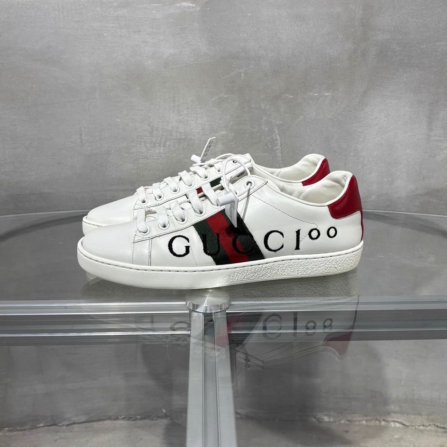 Gucci GUCCI ACE Embroidered Red/Green Web Sneakers 37.5 Size US 7.5 / IT 37.5 - 3 Thumbnail