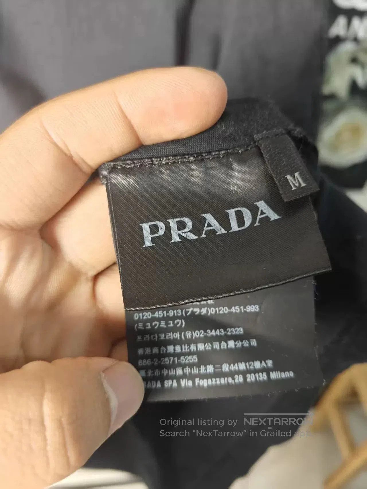 Prada Authentic Prada Triangle Logo Short Sleeve Tee. Size US M / EU 48-50 / 2 - 3 Thumbnail