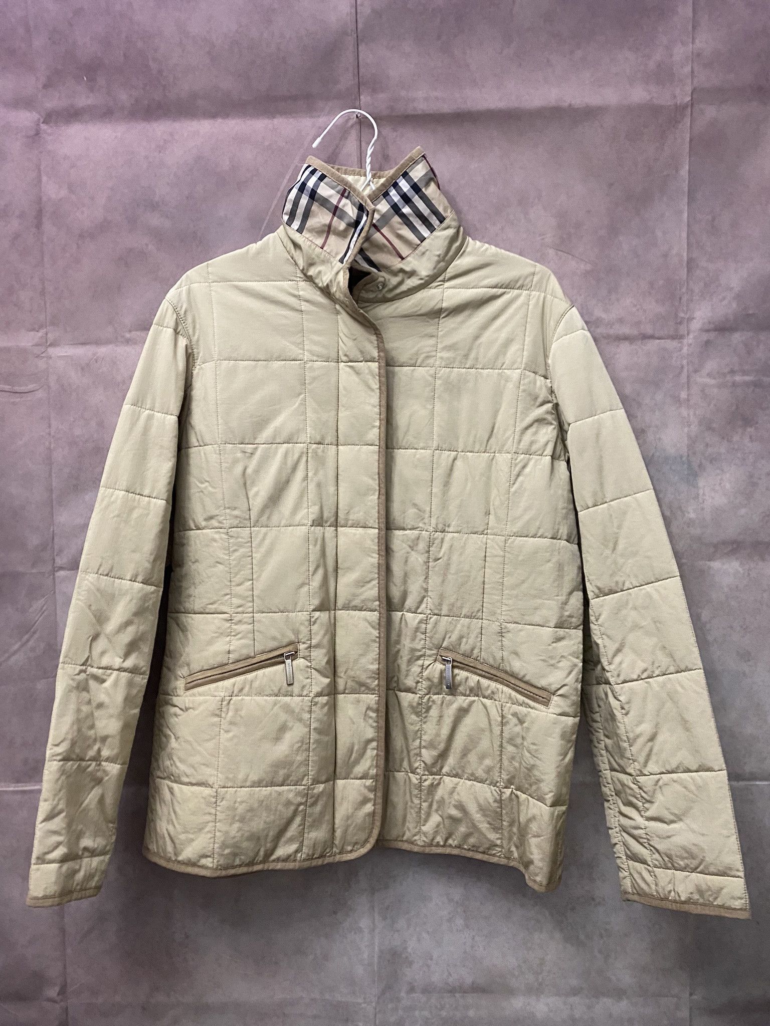 Burberry × Designer Burberry Nova Check Jacket Beige Size M / US 6-8 / IT 42-44 - 1 Thumbnail