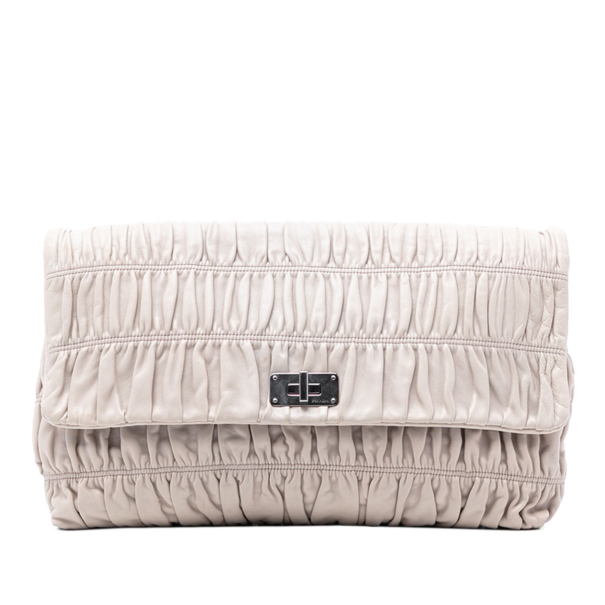 Prada Prada Nappa Gaufre Turn Lock Clutch Size ONE SIZE - 1 Thumbnail