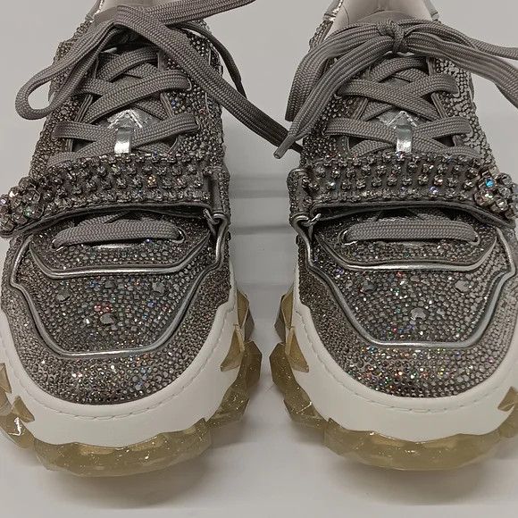 Jimmy Choo Jimmy Choo Diamond X Strap Lo-Top Sneakers w/ Crystals- EU44 Size US 11 / EU 44 - 10 Thumbnail