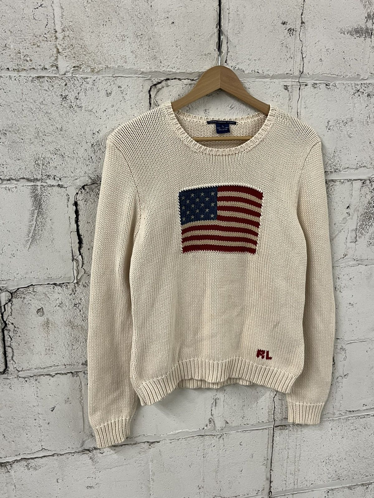 Polo Ralph Lauren Polo ralph Lauren rare vintage flag sweater 90s grail Size US XL / EU 56 / 4 - 3 Thumbnail