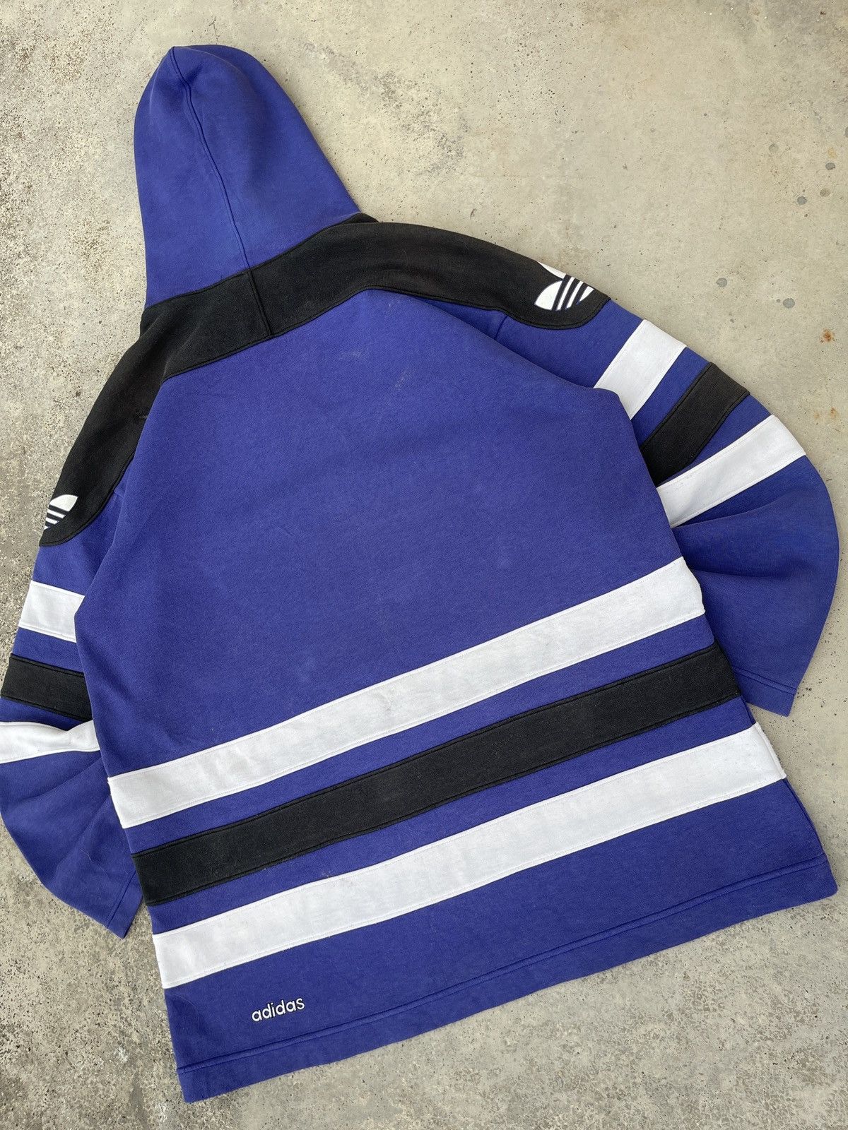 Vintage 90s Adidas Big Logo Three Stripes Hoodie