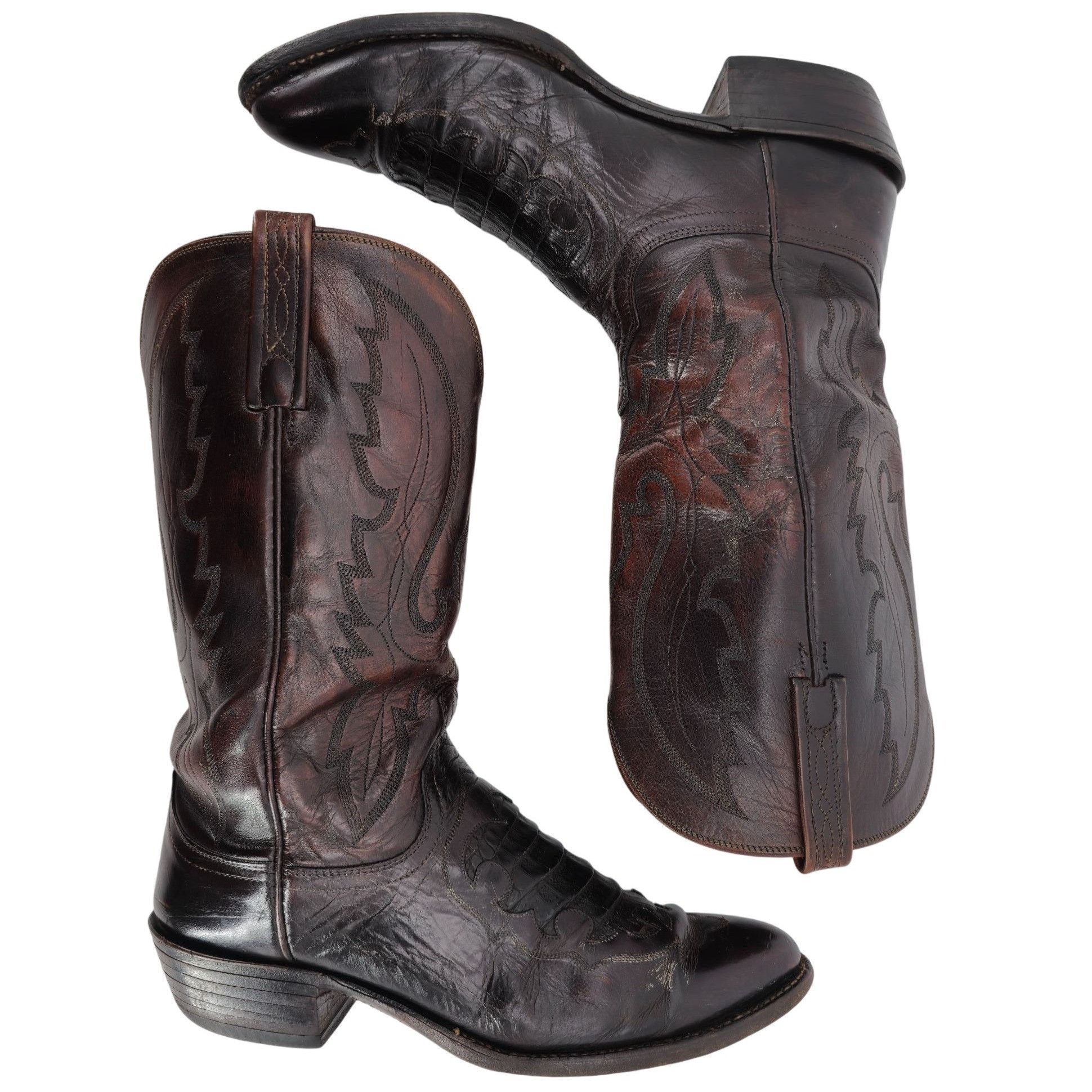 Lucchese Lucchese 1883 Exotic Caiman Crocodile Inlay Cowboy Boots Men Size US 10 / EU 43 - 5 Thumbnail