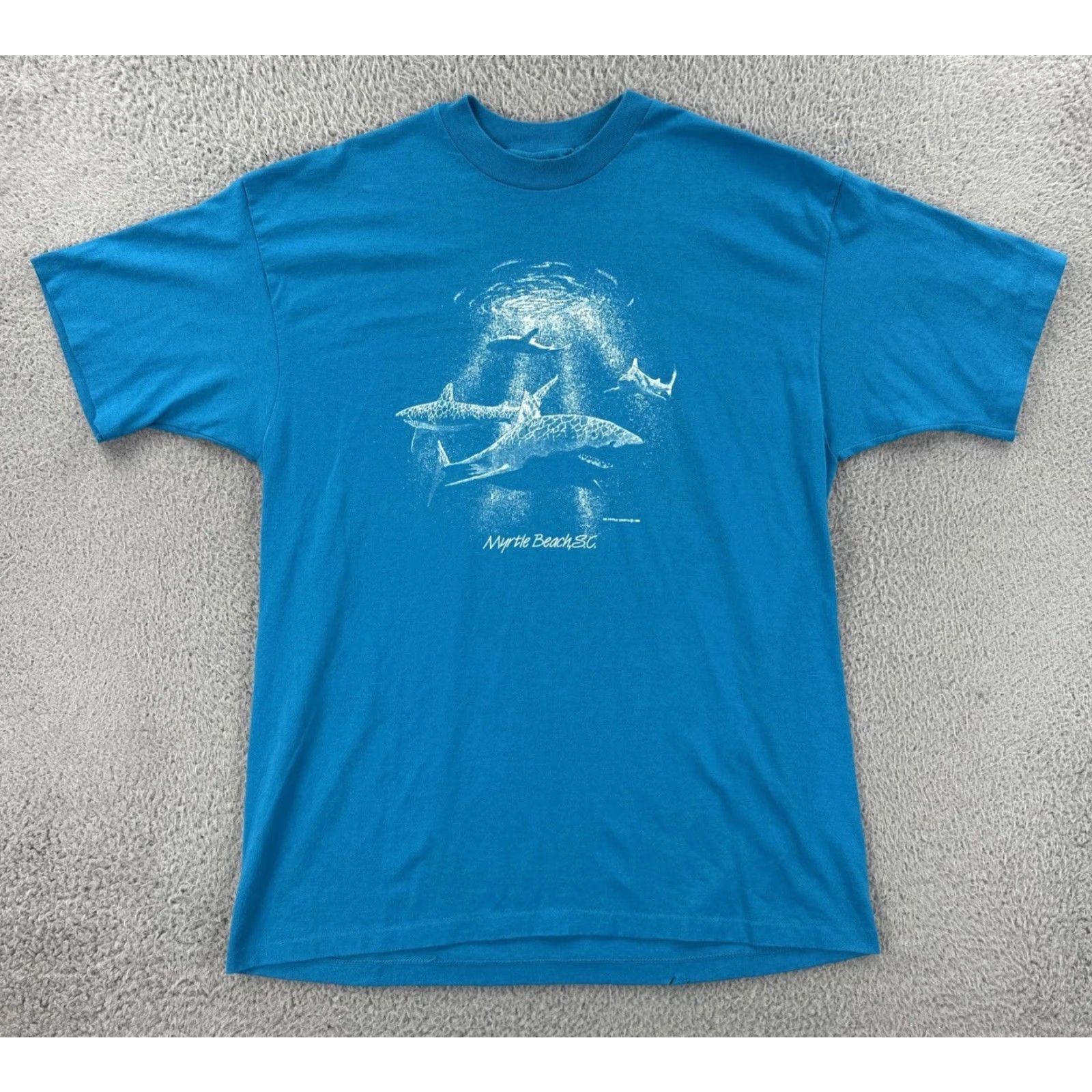 Hanes VINTAGE Hanes Shirt XL Blue Single Stitch Made In USA 1988 80s USA Animals Men Crew Neck Short Sleeve Size US XL / EU 56 / 4 - 2 Thumbnail
