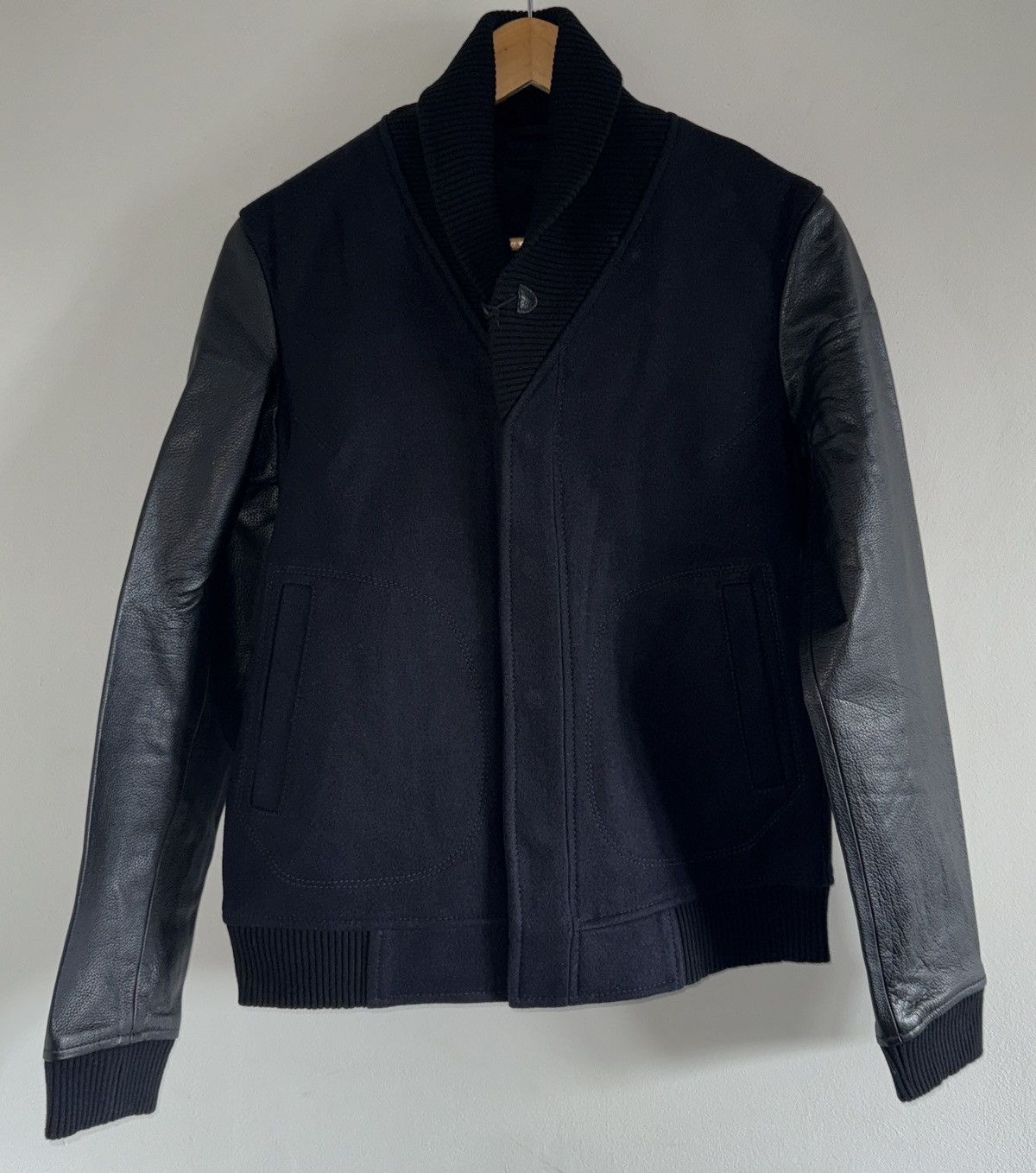 Sandro Sandro Wool & Leather Bomber Jacket Size US S / EU 44-46 / 1 - 1 Thumbnail
