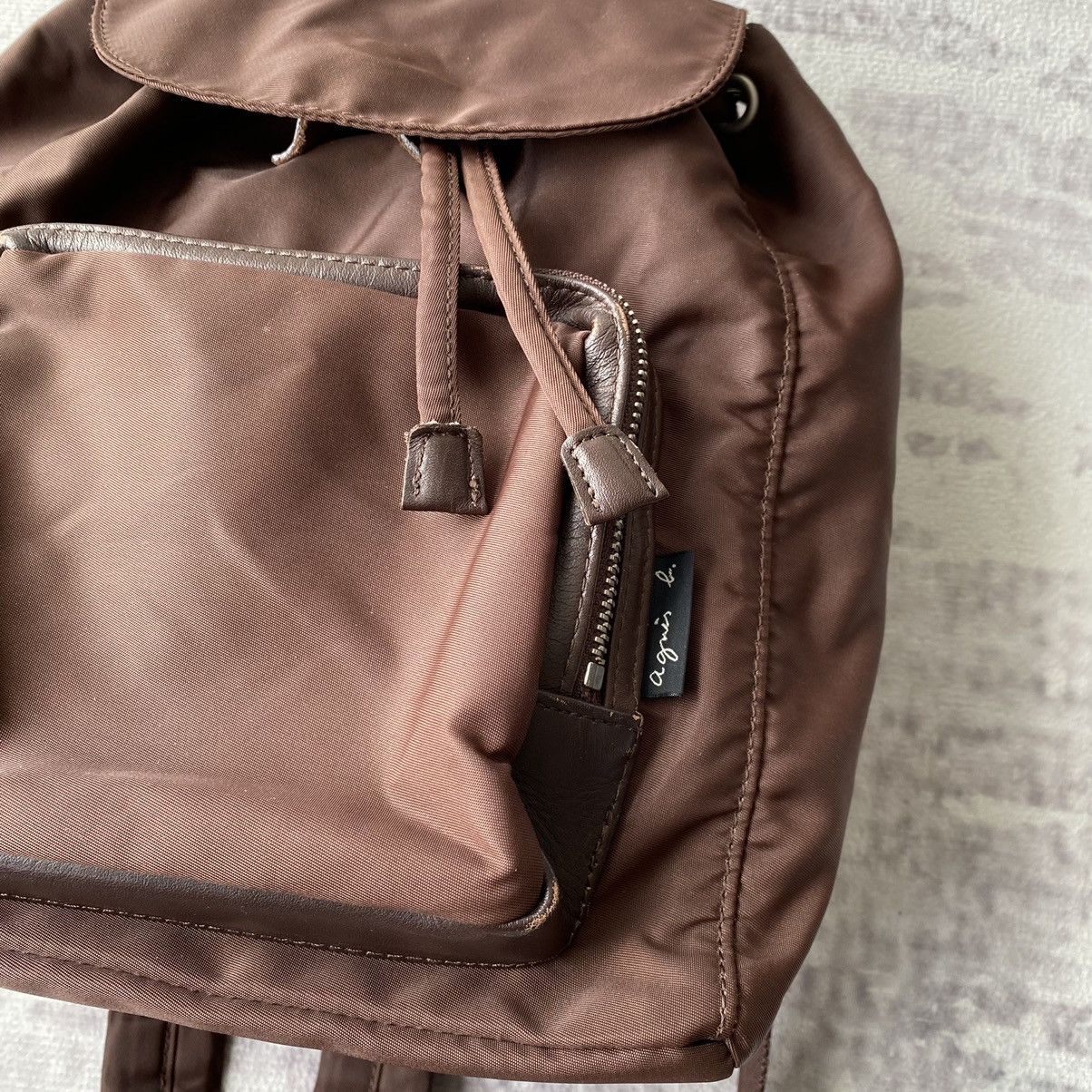 Designer × Japanese Brand × agnes b. Agnes B Brown Mini Backpack Prada Style Size ONE SIZE - 4 Thumbnail