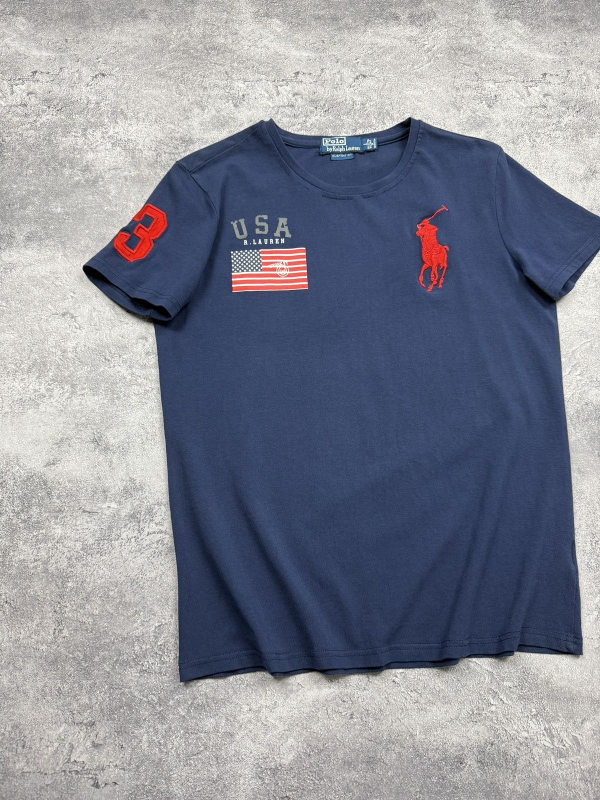 Polo Ralph Lauren Polo Ralph Lauren USA Flag #3 Big Pony T-Shirt Hype Y2K Size US L / EU 52-54 / 3 - 5 Thumbnail