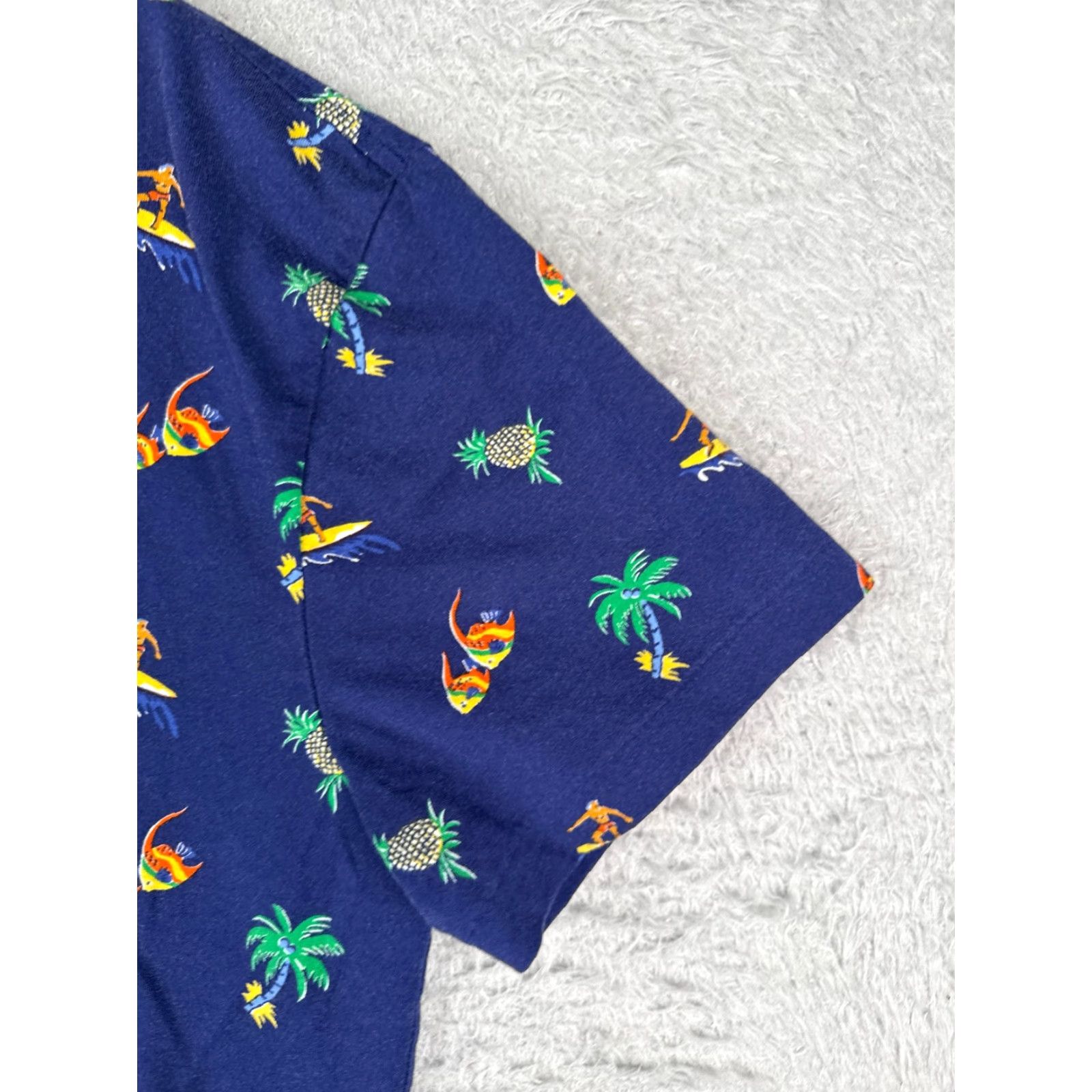 Ralph Lauren Polo Ralph Lauren Shirt Men Medium Blue 100% Cotton Crew Surfer Pineapple Palm Size US M / EU 48-50 / 2 - 2 Thumbnail