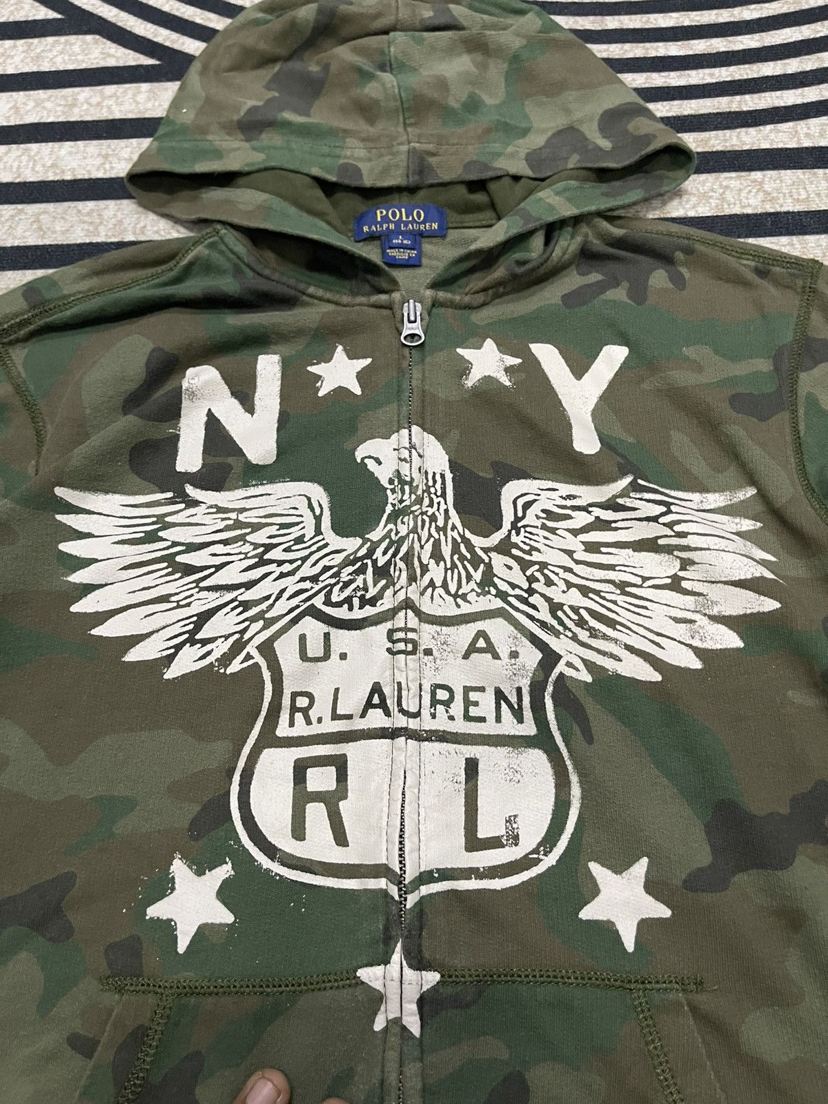 Polo Ralph Lauren 90s POLO BY RALPH LAUREN NY USA CAMO STRIPES Size US S / EU 44-46 / 1 - 6 Thumbnail