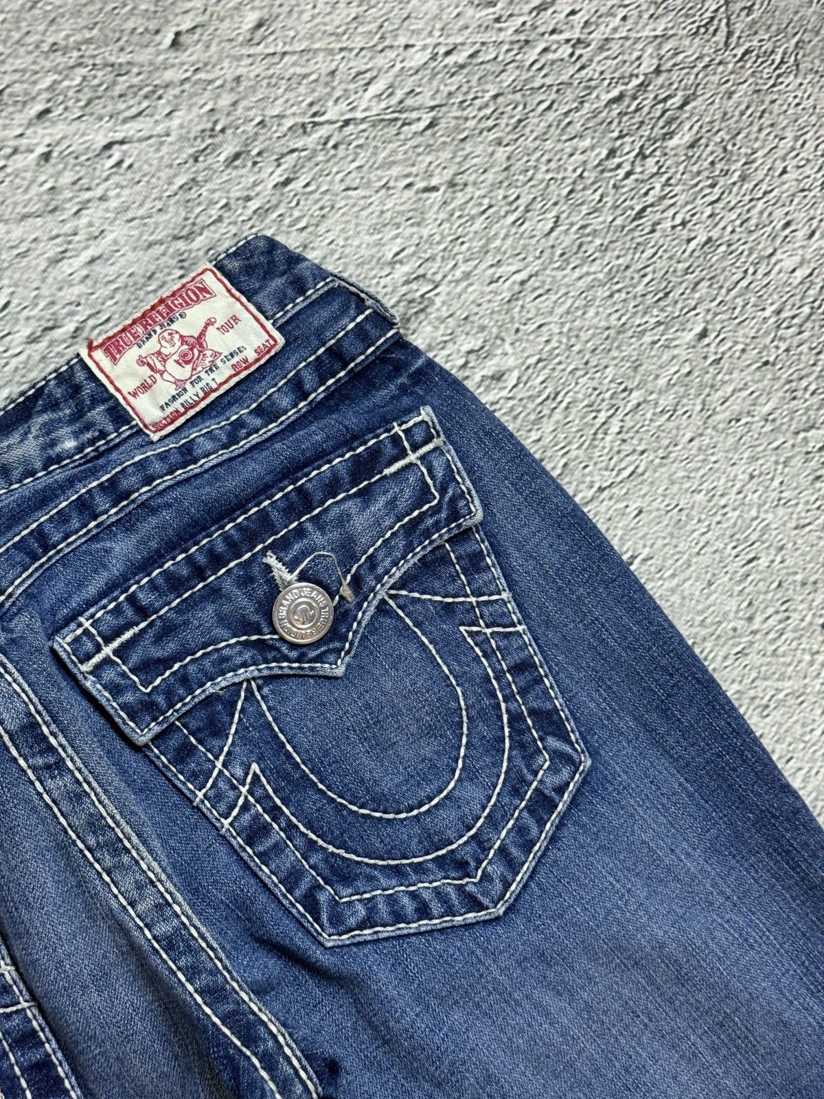 True Religion True Religion blue jeans white thick stitching Billy Size 30" / US 8 / IT 44 - 4 Thumbnail