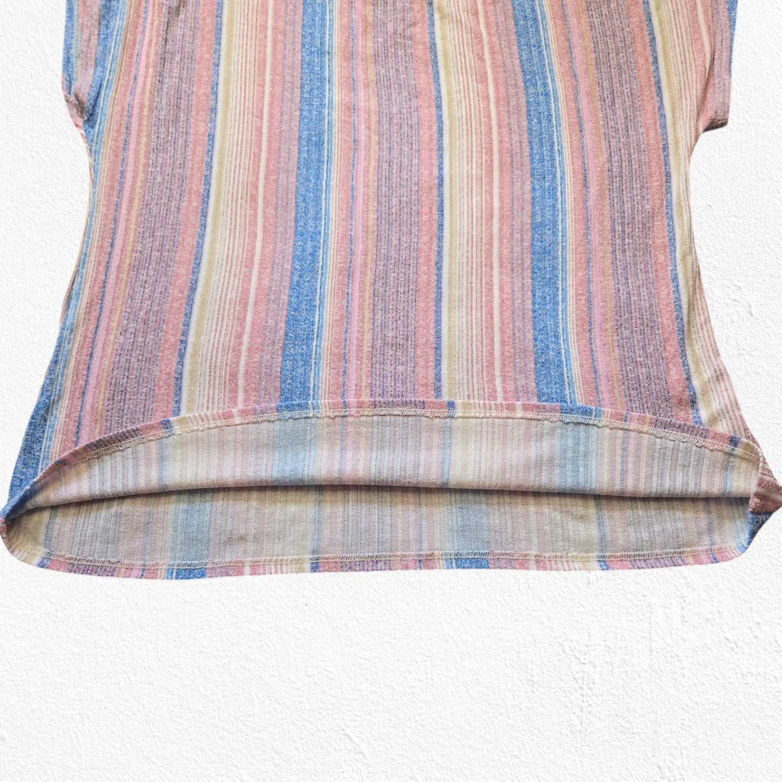 Other Purple Blue Heathered Striped Short Sleeve Blouse Size 1X Size XXL / US 16-18 / IT 52-54 - 7 Thumbnail