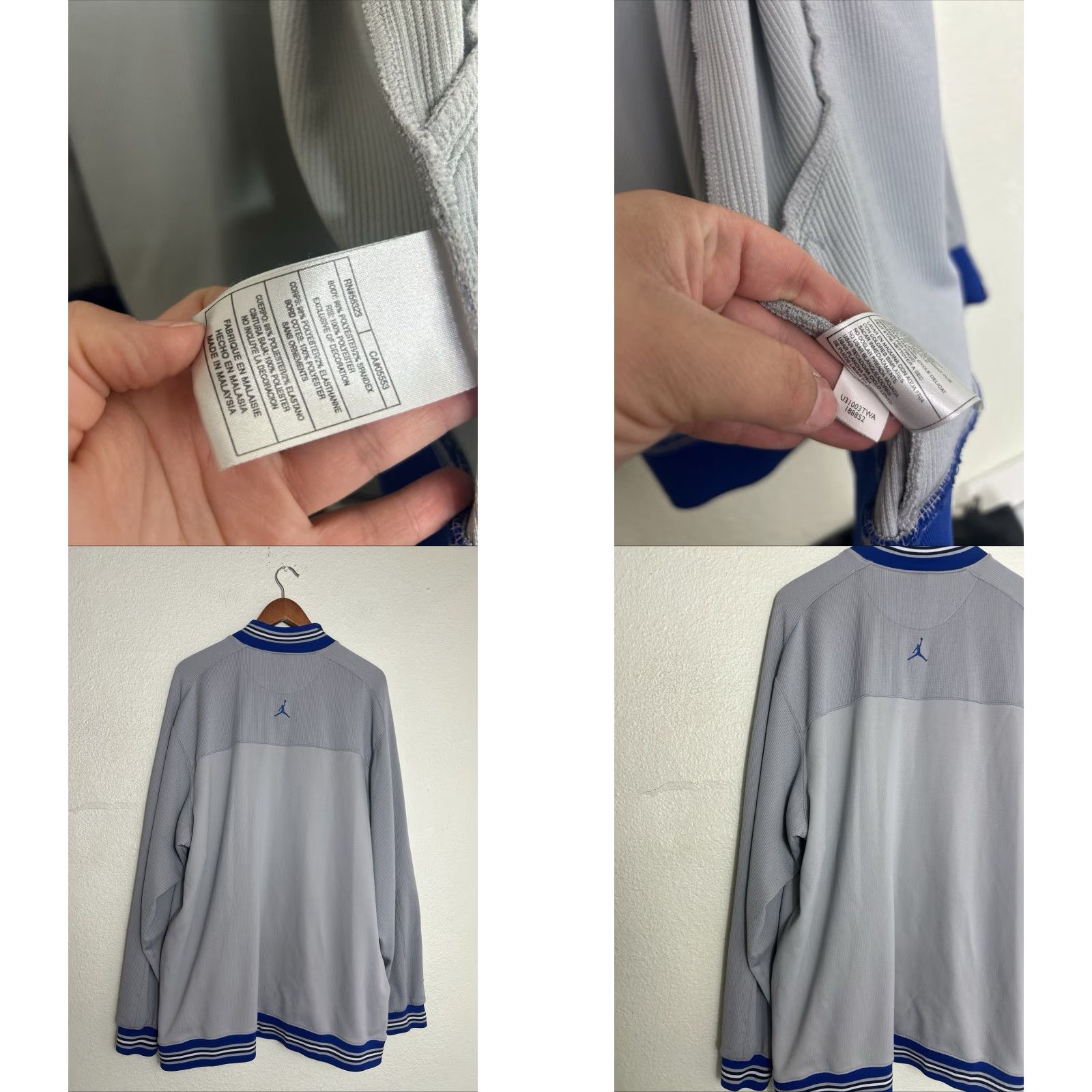 Jordan Brand Vtg Air JORDAN Jumpman Dbl Zip Warm Up Jacket Military Blue/Grey #23 UNC XL Size US XL / EU 56 / 4 - 9 Thumbnail
